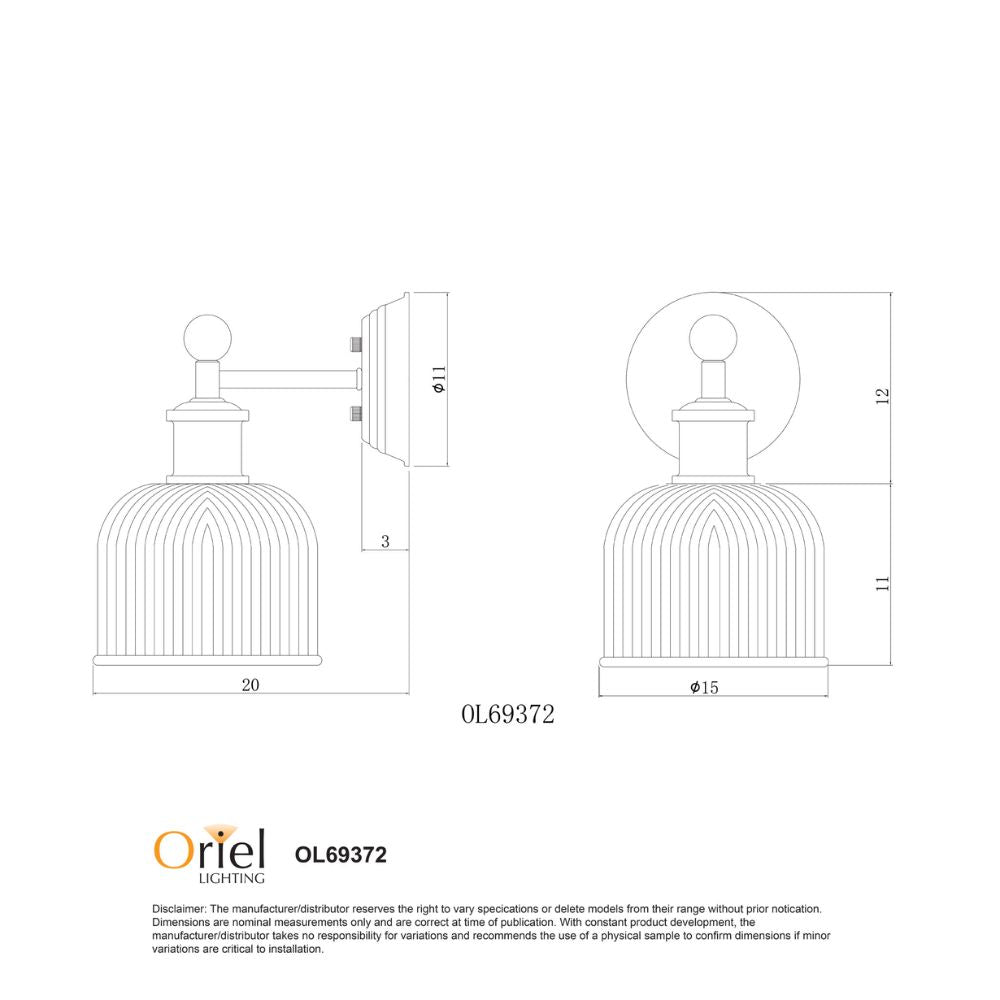 Oriel MINKA Wall Light - Max. 60W-Oriel Lighting-Ozlighting.com.au