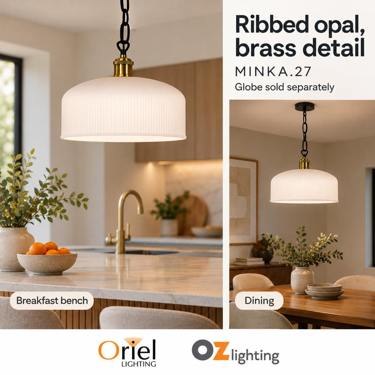 Oriel MINKA.27 Pendant - 1 Light-Oriel Lighting-Ozlighting.com.au