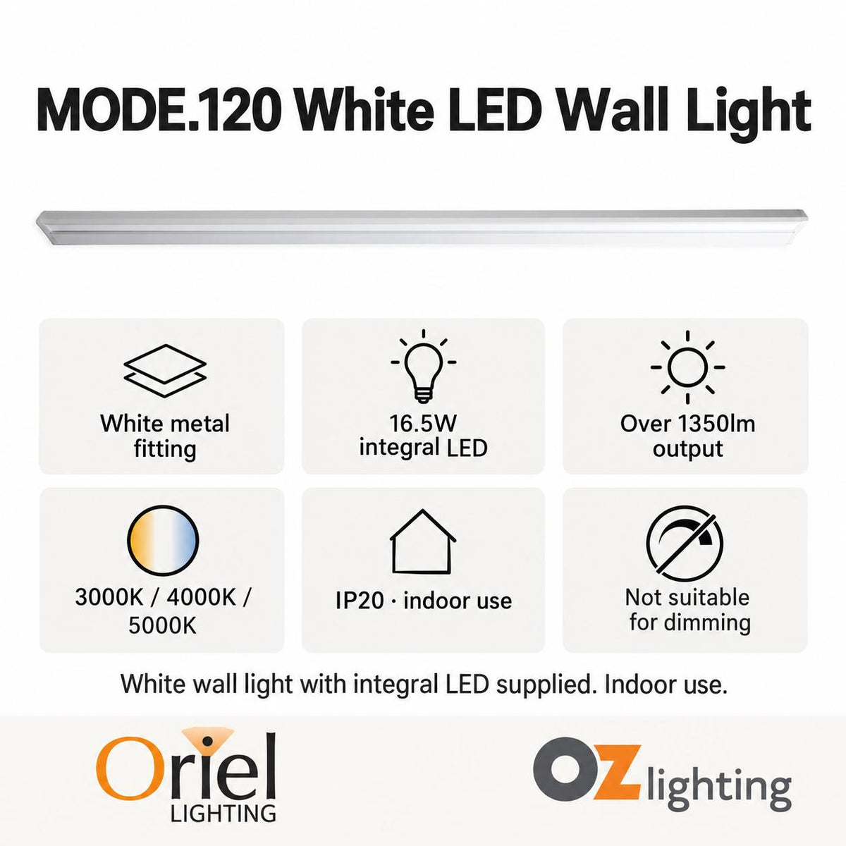 Oriel MODE LED Vanity Wall Light - Tri-Colour-Oriel Lighting-Ozlighting.com.au