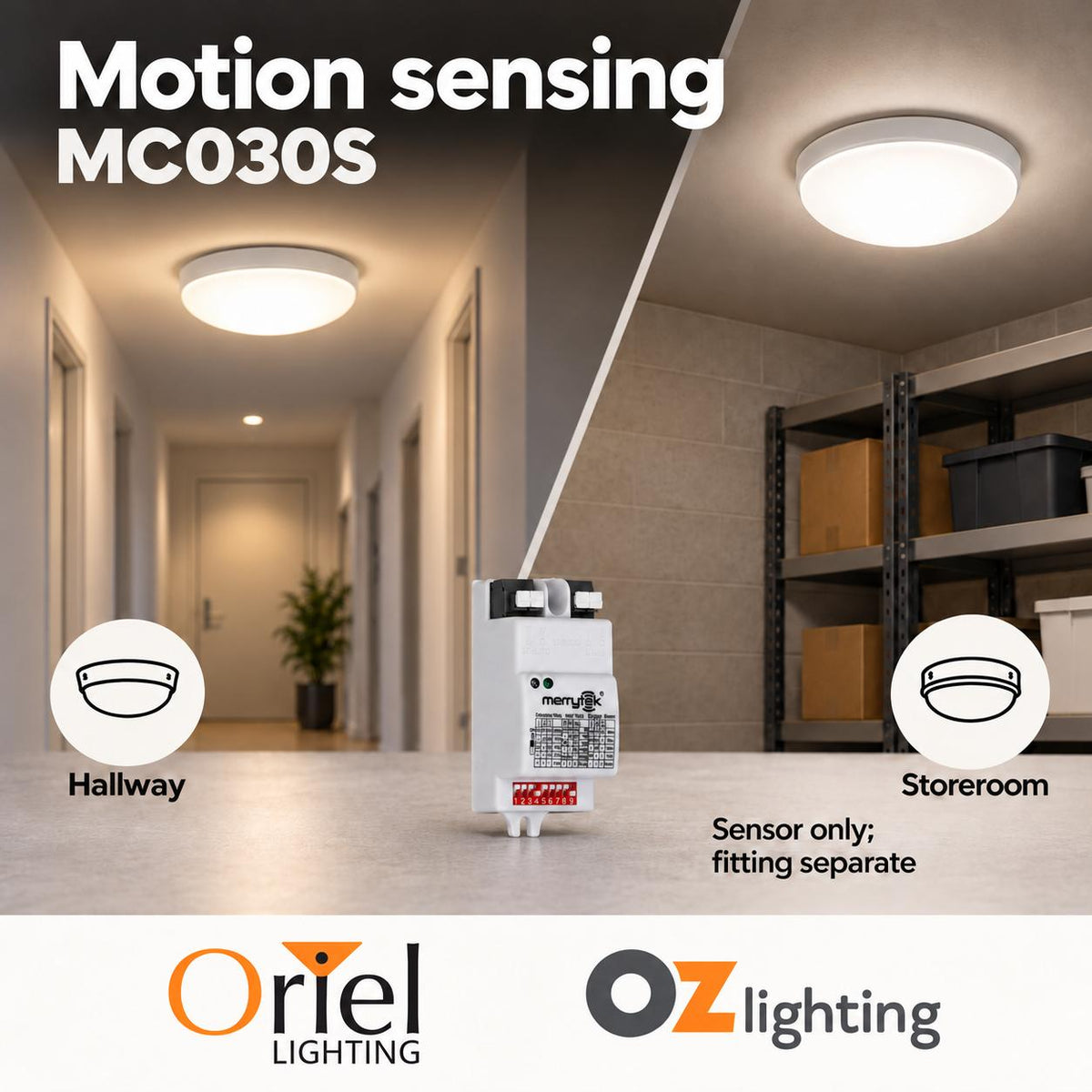 Oriel Microwave Motion Sensor - Unit-Oriel Lighting-Ozlighting.com.au