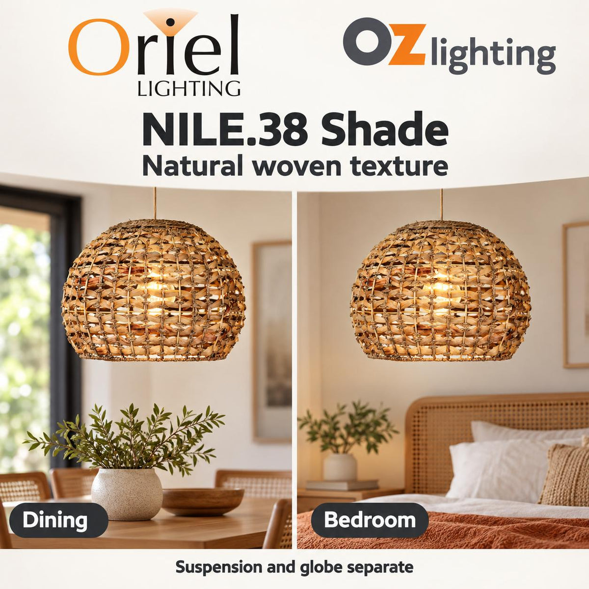 Oriel NILE Pendant Shade - Water Lettuce-Oriel Lighting-Ozlighting.com.au
