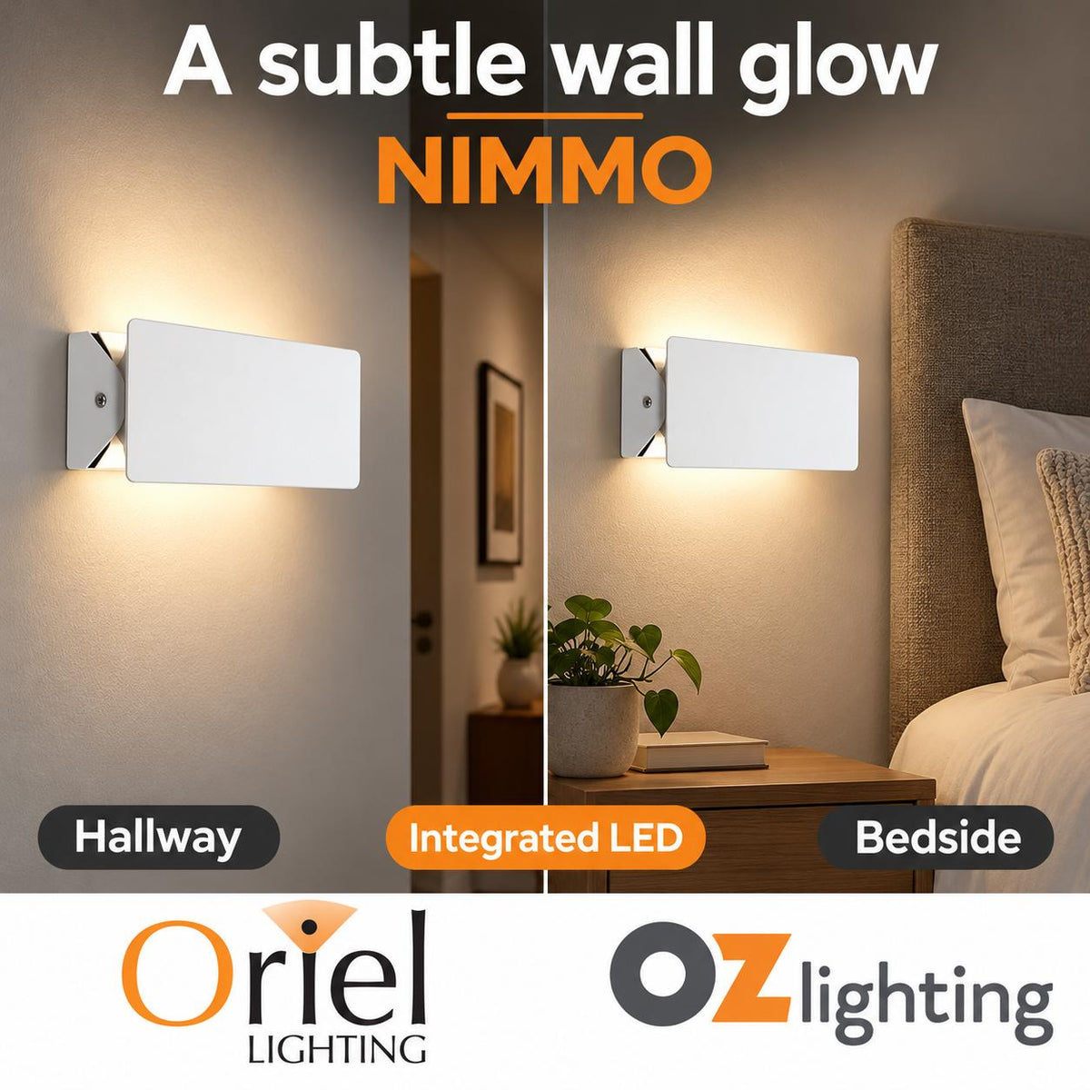 Oriel NIMMO LED Wall Light - 8W, CTS-Oriel Lighting-Ozlighting.com.au