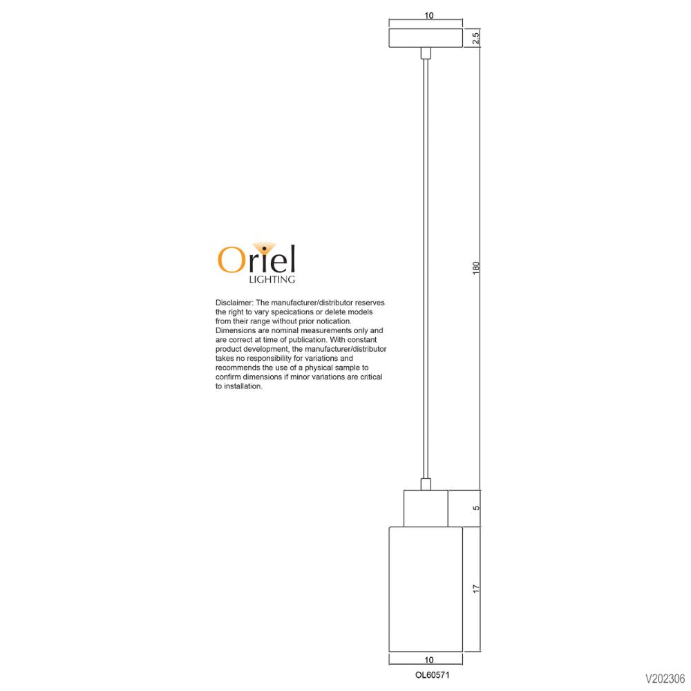 Oriel NINA Pendant - 1 Light Glass-Oriel Lighting-Ozlighting.com.au