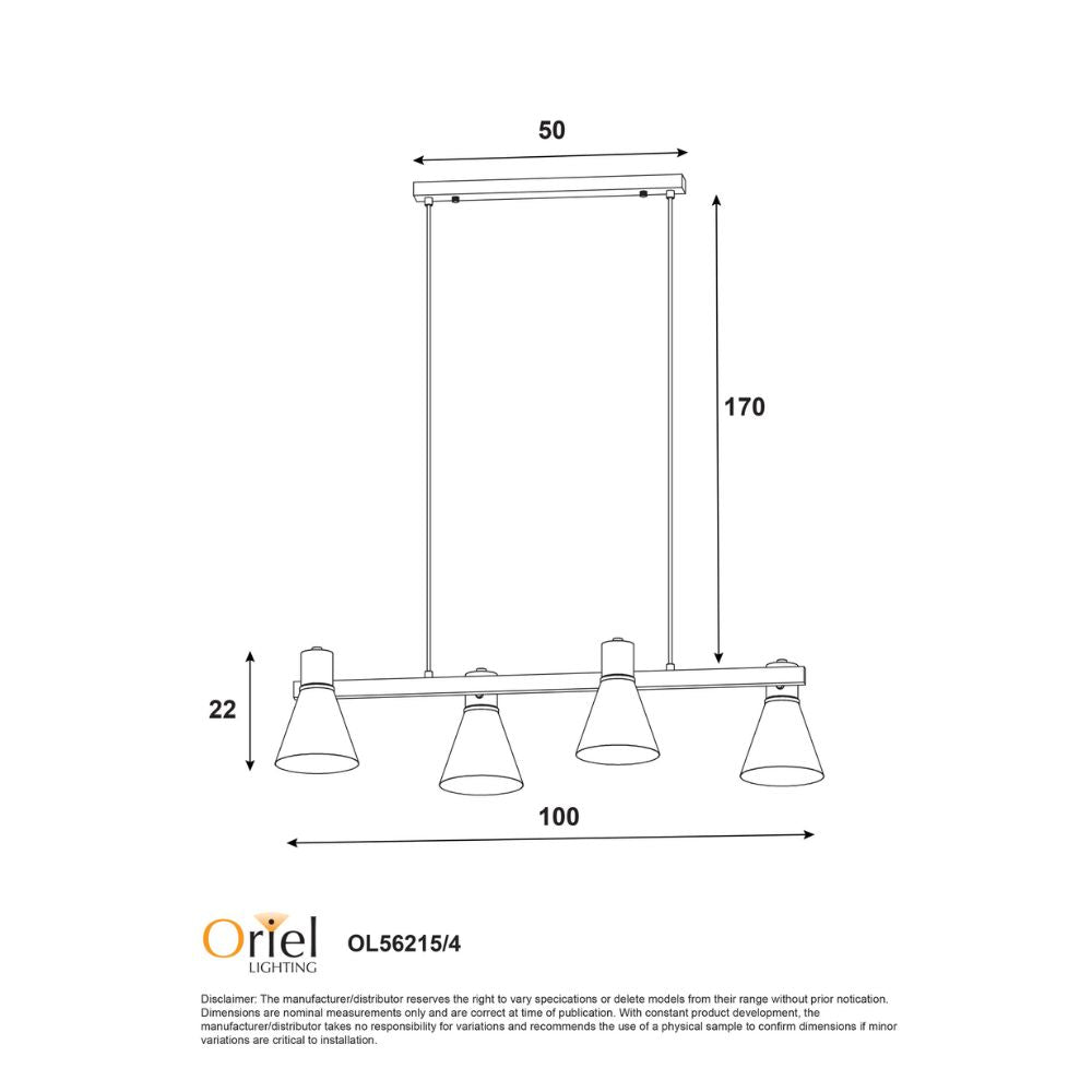 Oriel NORBERT Pendant - 4 Light-Oriel Lighting-Ozlighting.com.au