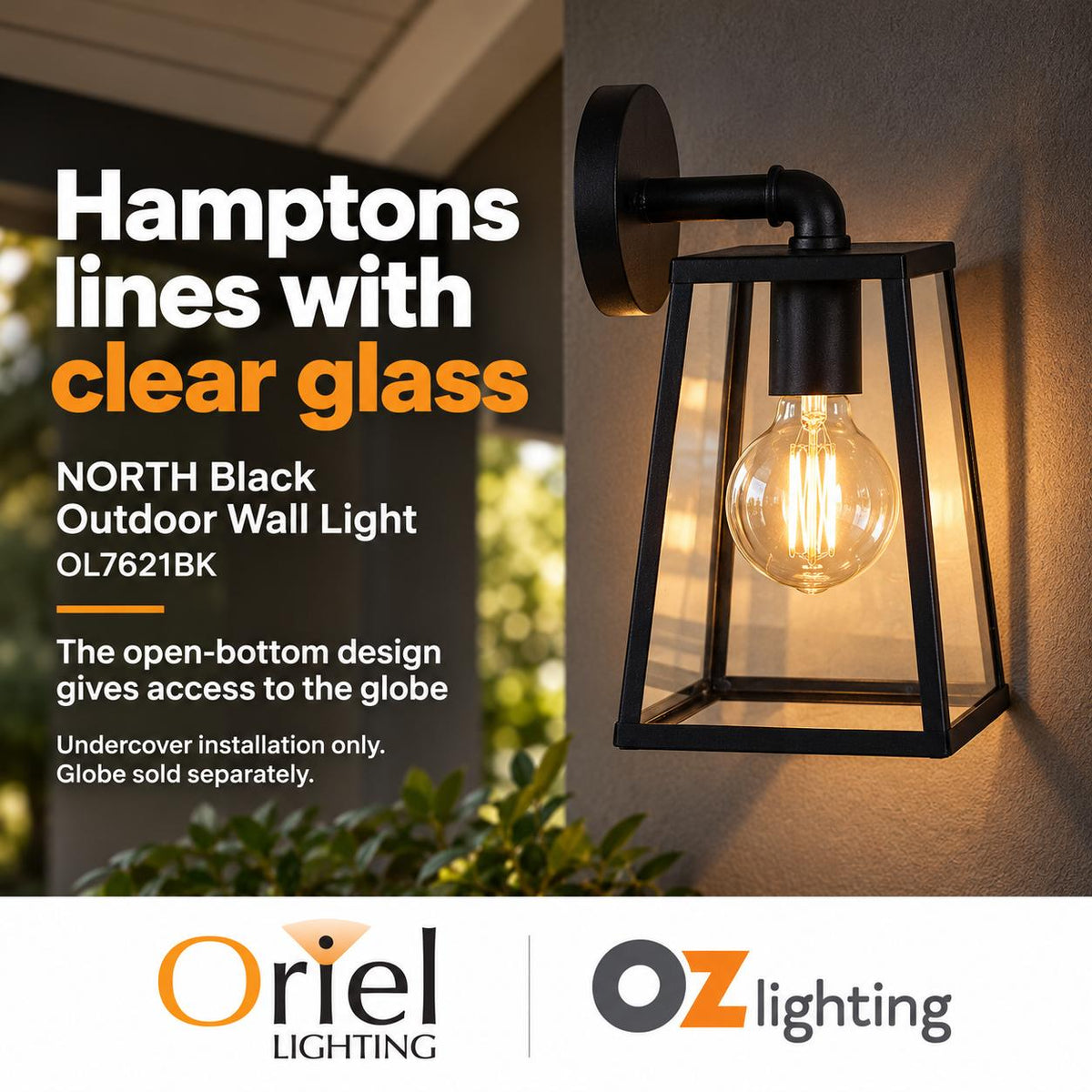 Oriel NORTH Outdoor Wall Light - Modern, IP44-Oriel Lighting-Ozlighting.com.au