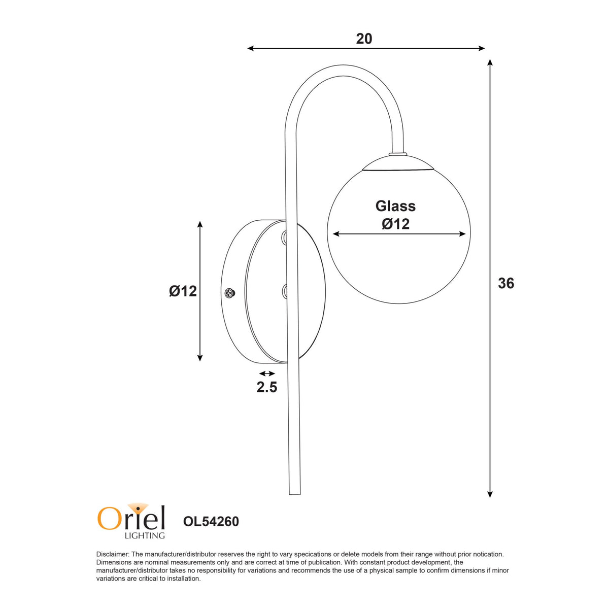 Oriel NOXE Wall Light Opal Glass-Oriel Lighting-Ozlighting.com.au