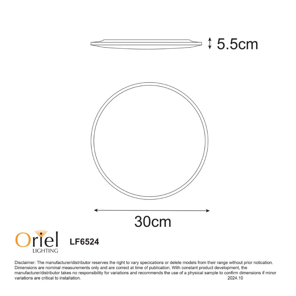 Oriel OMAR.30 LED Ceiling Light - 24W, Tri-Colour-Oriel Lighting-Ozlighting.com.au