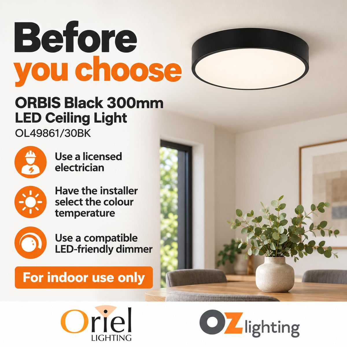 Oriel ORBIS LED Ceiling Light-Oriel Lighting-Ozlighting.com.au
