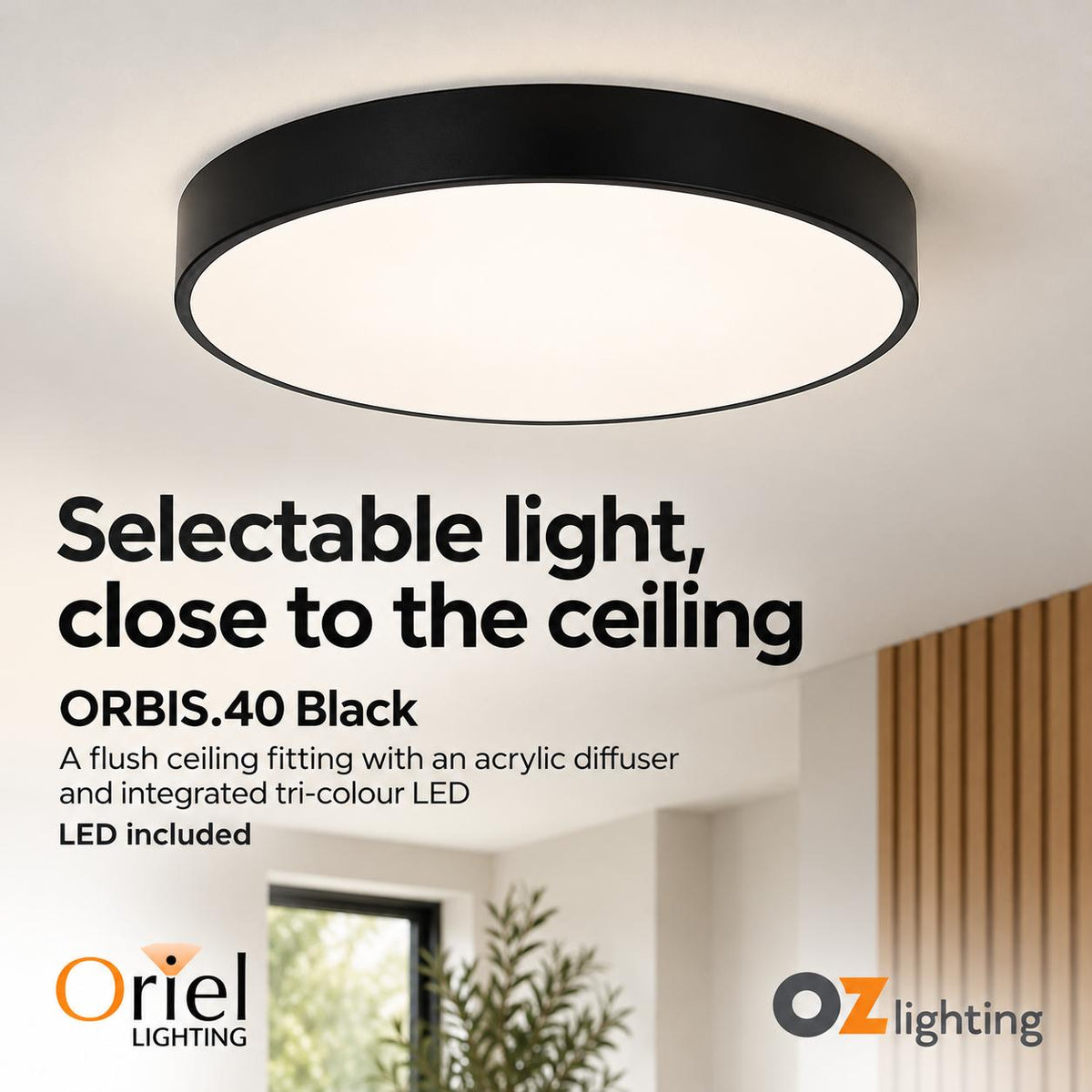 Oriel ORBIS.40 LED Ceiling Light - 24W-Oriel Lighting-Ozlighting.com.au
