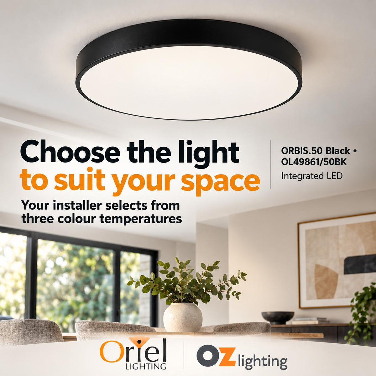 Oriel ORBIS.50 LED Ceiling Light - 30W-Oriel Lighting-Ozlighting.com.au