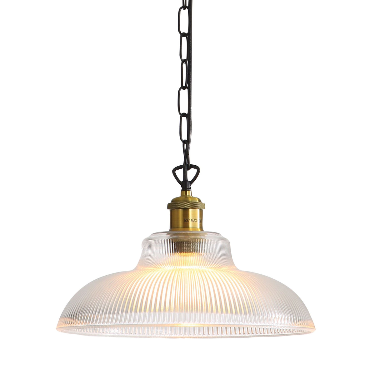 Oriel OTTER Pendant Light Clear Glass Antique Brass-Oriel Lighting-Ozlighting.com.au