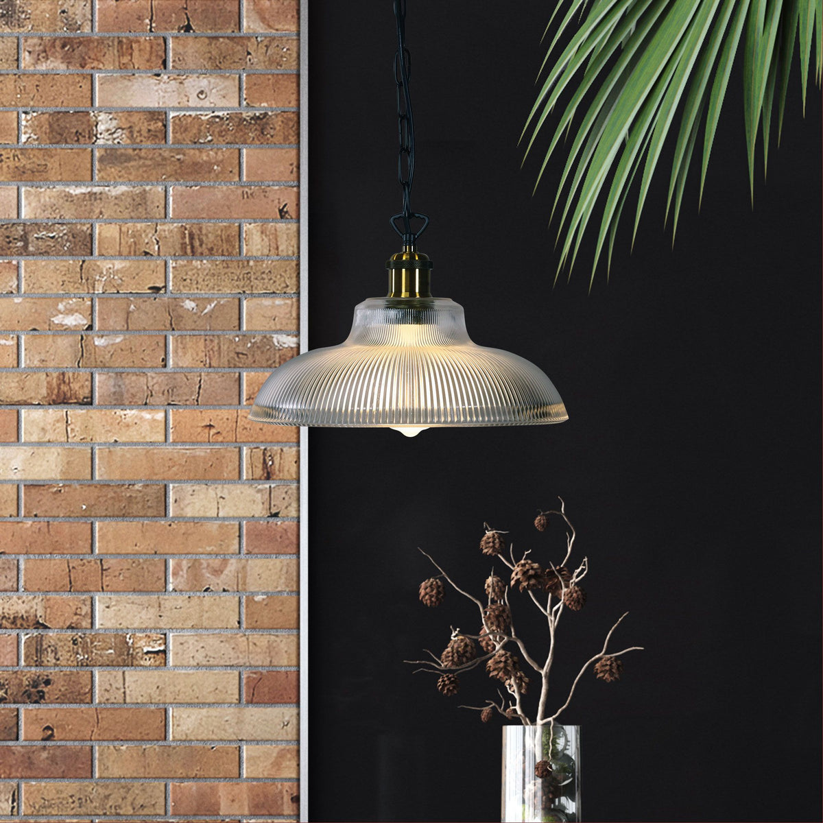 Oriel OTTER Pendant Light Clear Glass Antique Brass-Oriel Lighting-Ozlighting.com.au