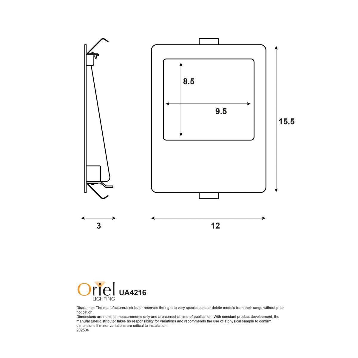 Oriel PEKO Tri-Colour Recessed Wall Light-Oriel Lighting-Ozlighting.com.au