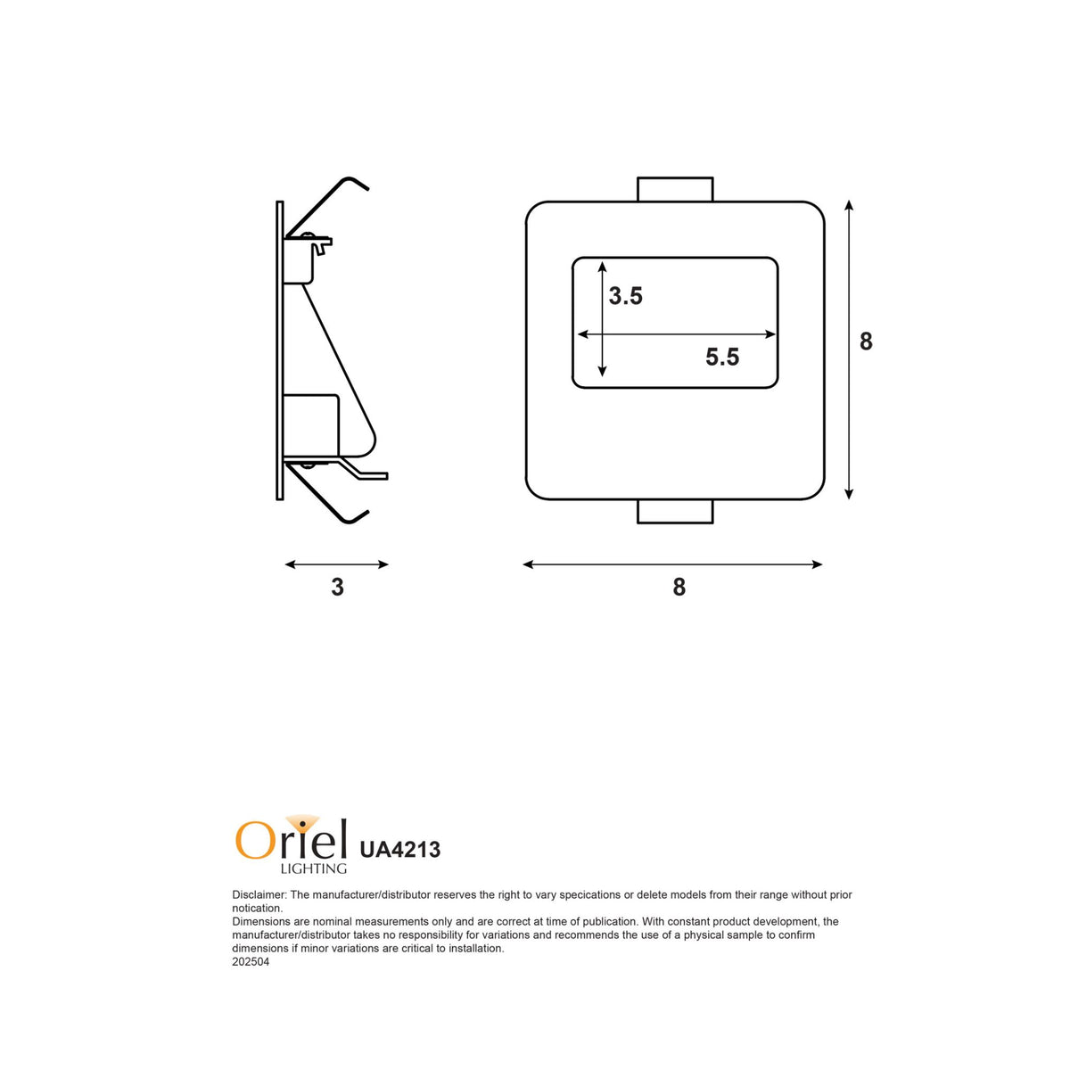 Oriel PEKO Wall Light Tri-Colour Recessed-Oriel Lighting-Ozlighting.com.au