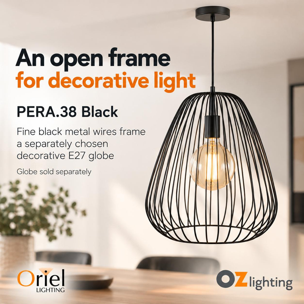 Oriel PERA.38 Pendant - 1 Light-Oriel Lighting-Ozlighting.com.au