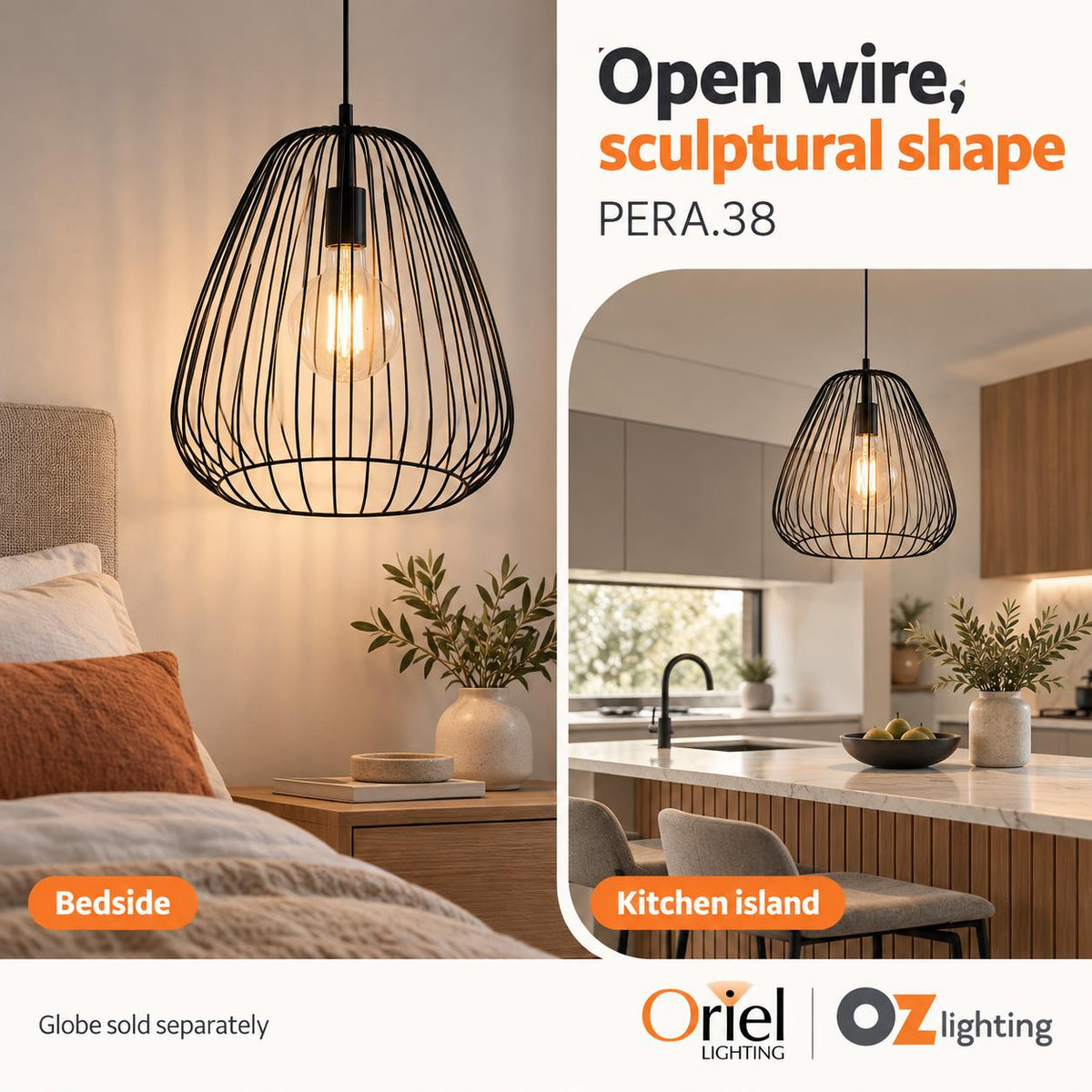 Oriel PERA.38 Pendant - 1 Light-Oriel Lighting-Ozlighting.com.au