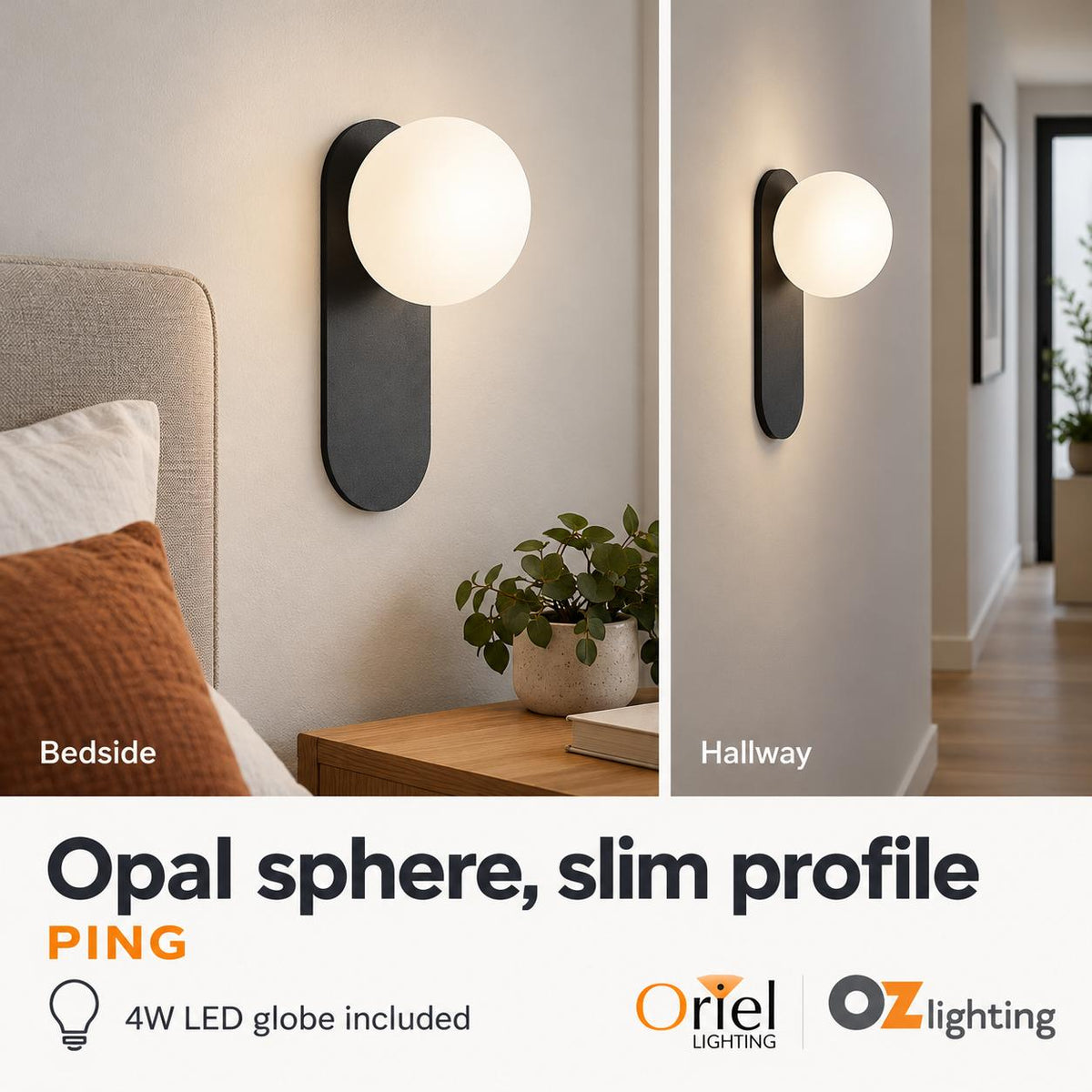 Oriel PING Wall Light - 7W-Oriel Lighting-Ozlighting.com.au