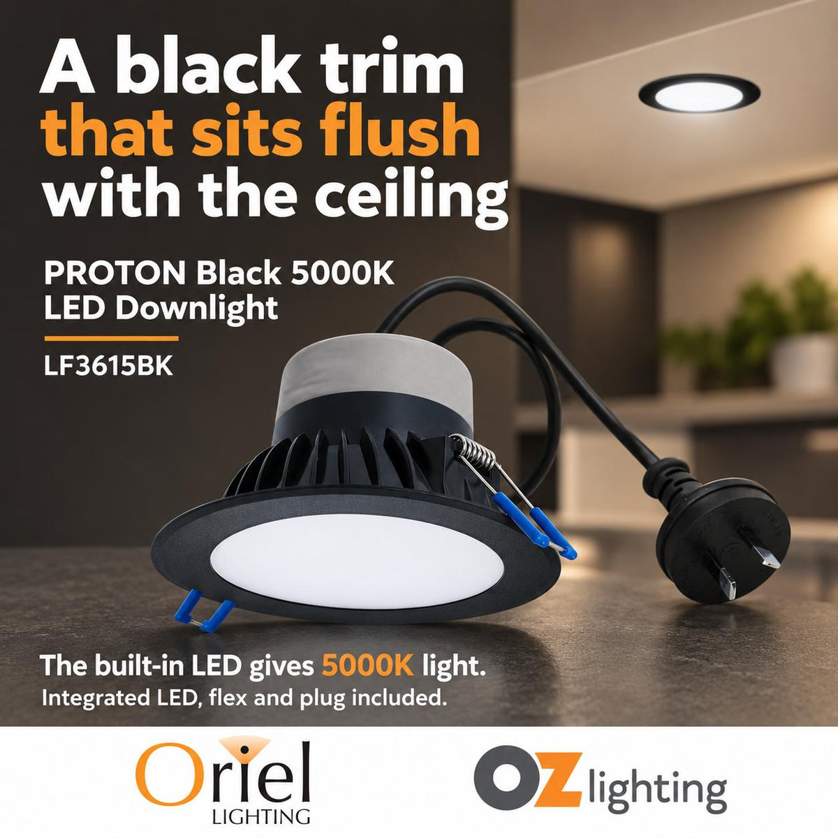 Oriel PROTON Recessed LED Downlight - 10W, 3000K/5000K-Oriel Lighting-Ozlighting.com.au
