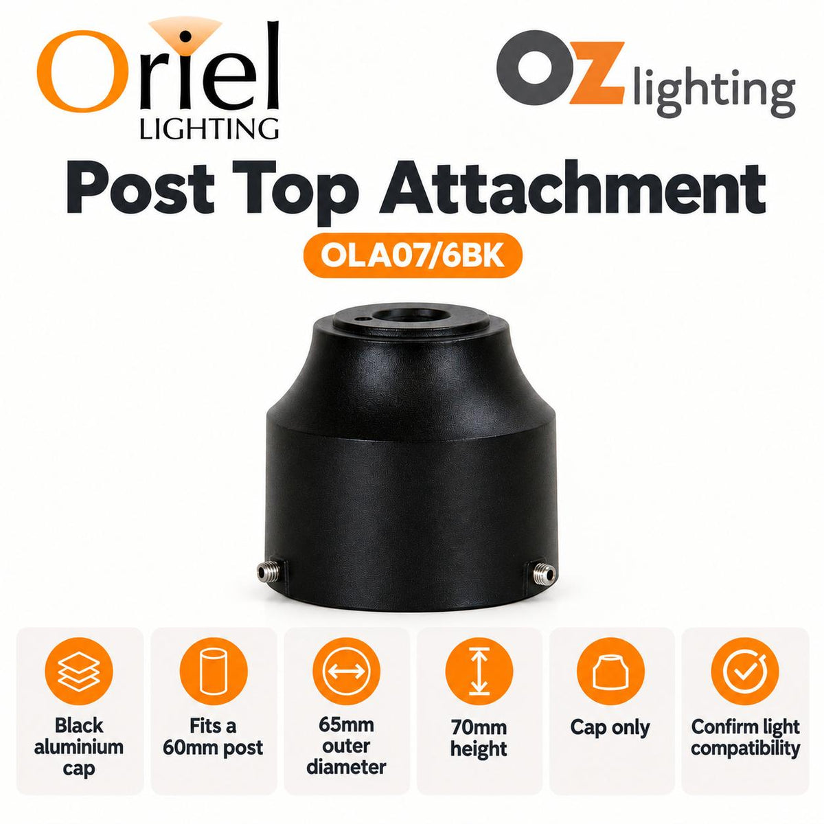 Oriel Post - Top Attachment-Oriel Lighting-Ozlighting.com.au