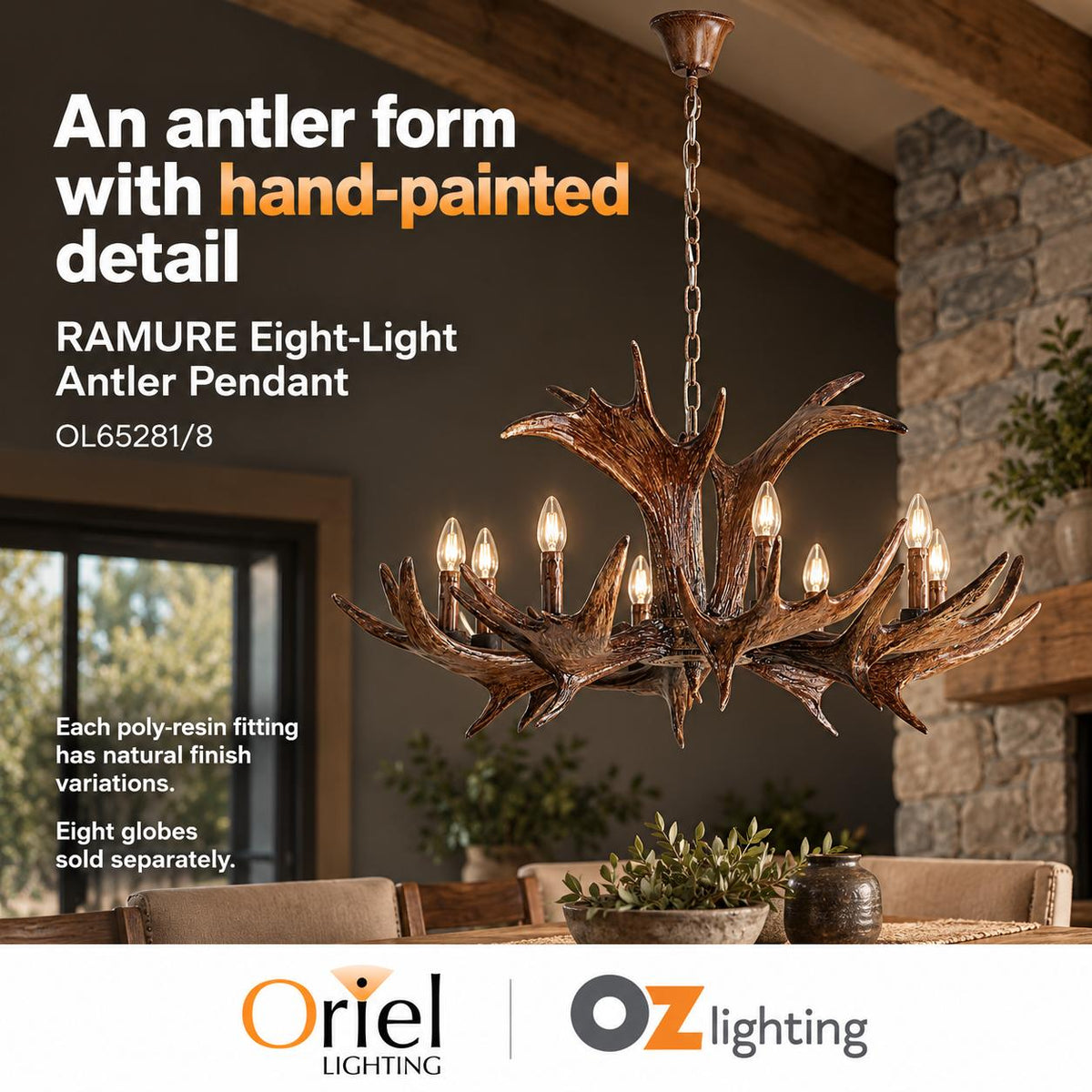 Oriel RAMURE Pendant - 8-Light-Oriel Lighting-Ozlighting.com.au