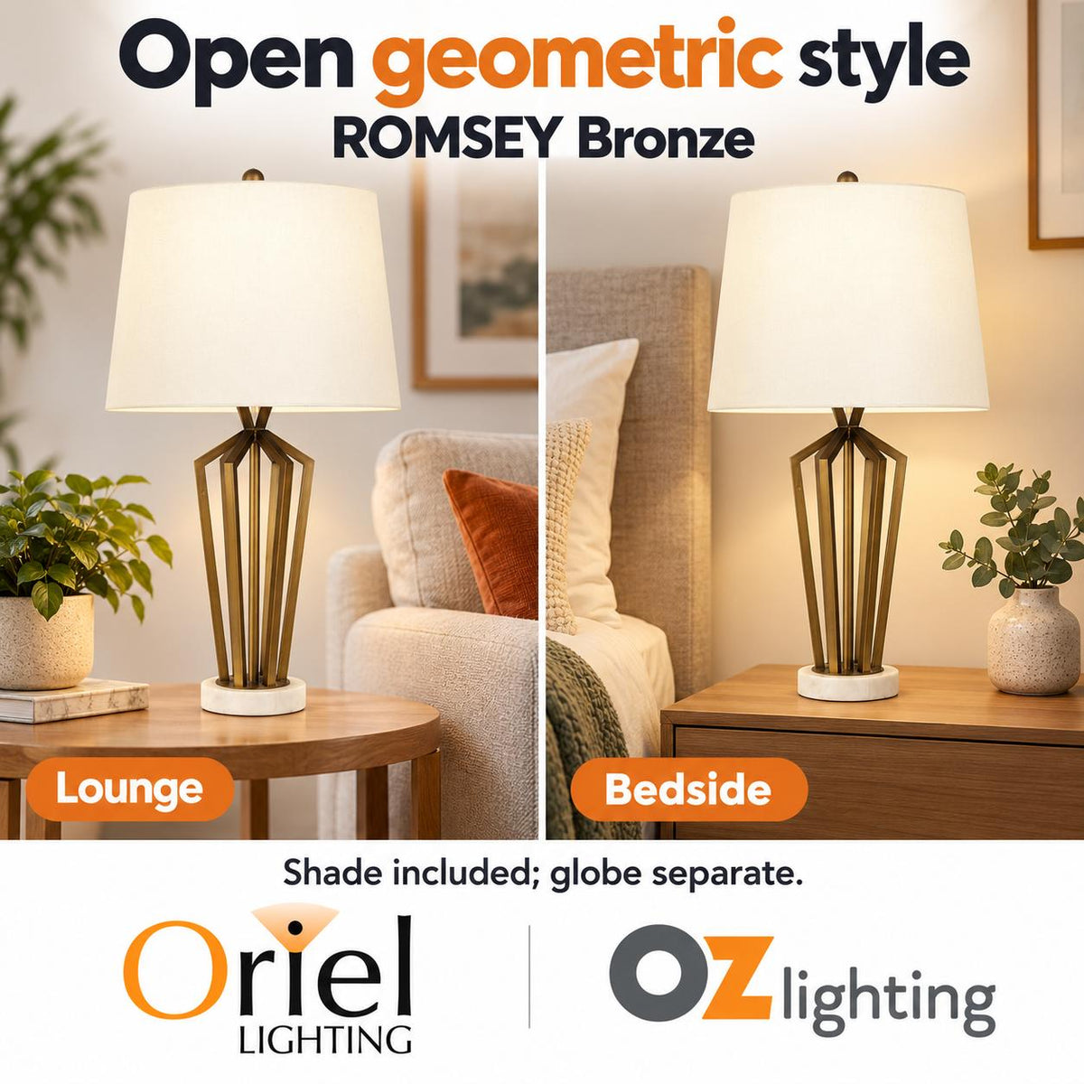 Oriel ROMSEY Table Lamp - Metal-Oriel Lighting-Ozlighting.com.au