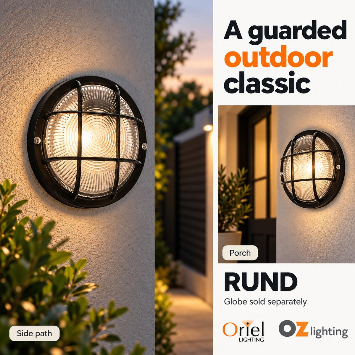 Oriel RUND Outdoor Bunker Light - Max. 40W-Oriel Lighting-Ozlighting.com.au