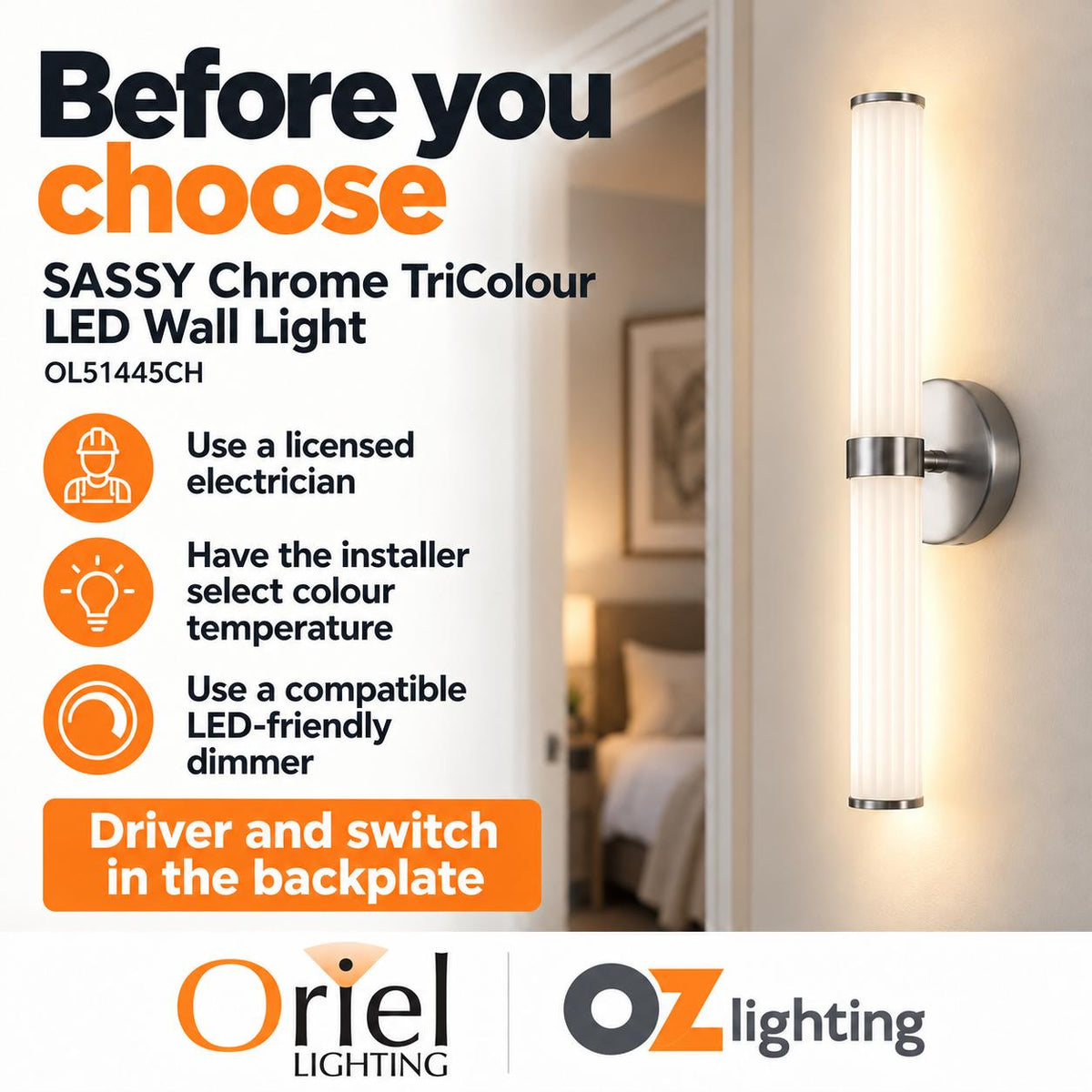Oriel SASSY Wall Light - CTS-Oriel Lighting-Ozlighting.com.au