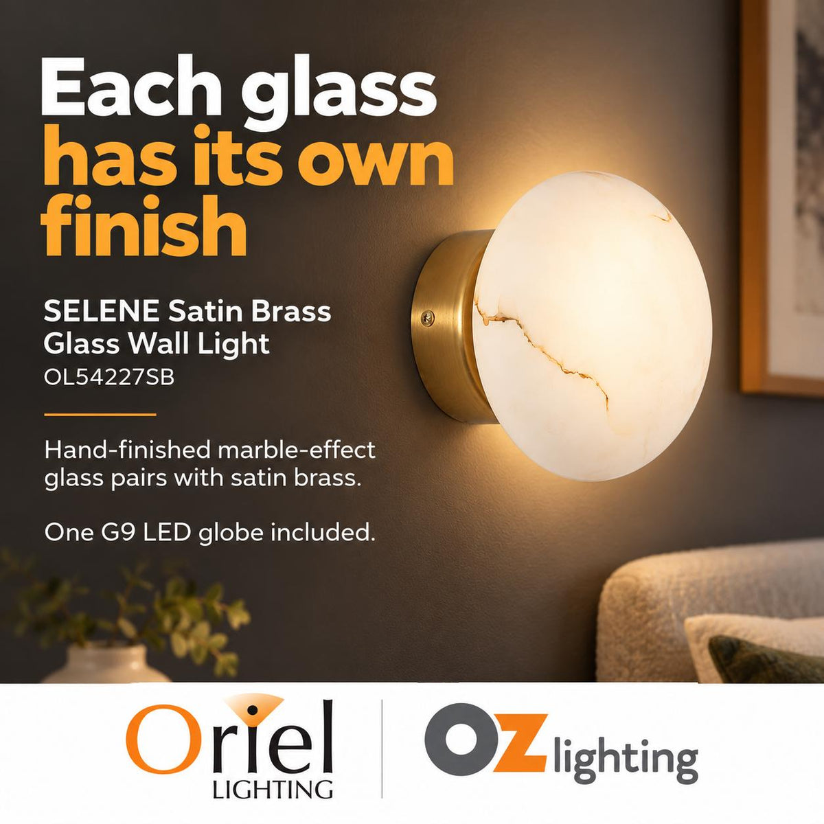 Oriel SELENE Wall Light-Oriel Lighting-Ozlighting.com.au