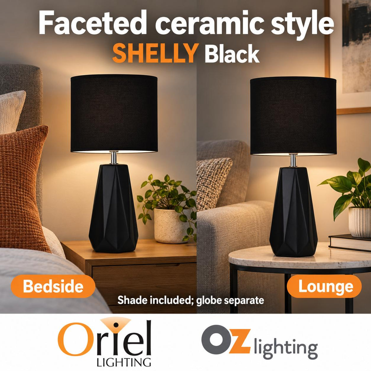Oriel SHELLY Table Lamp - Ceramic-Oriel Lighting-Ozlighting.com.au