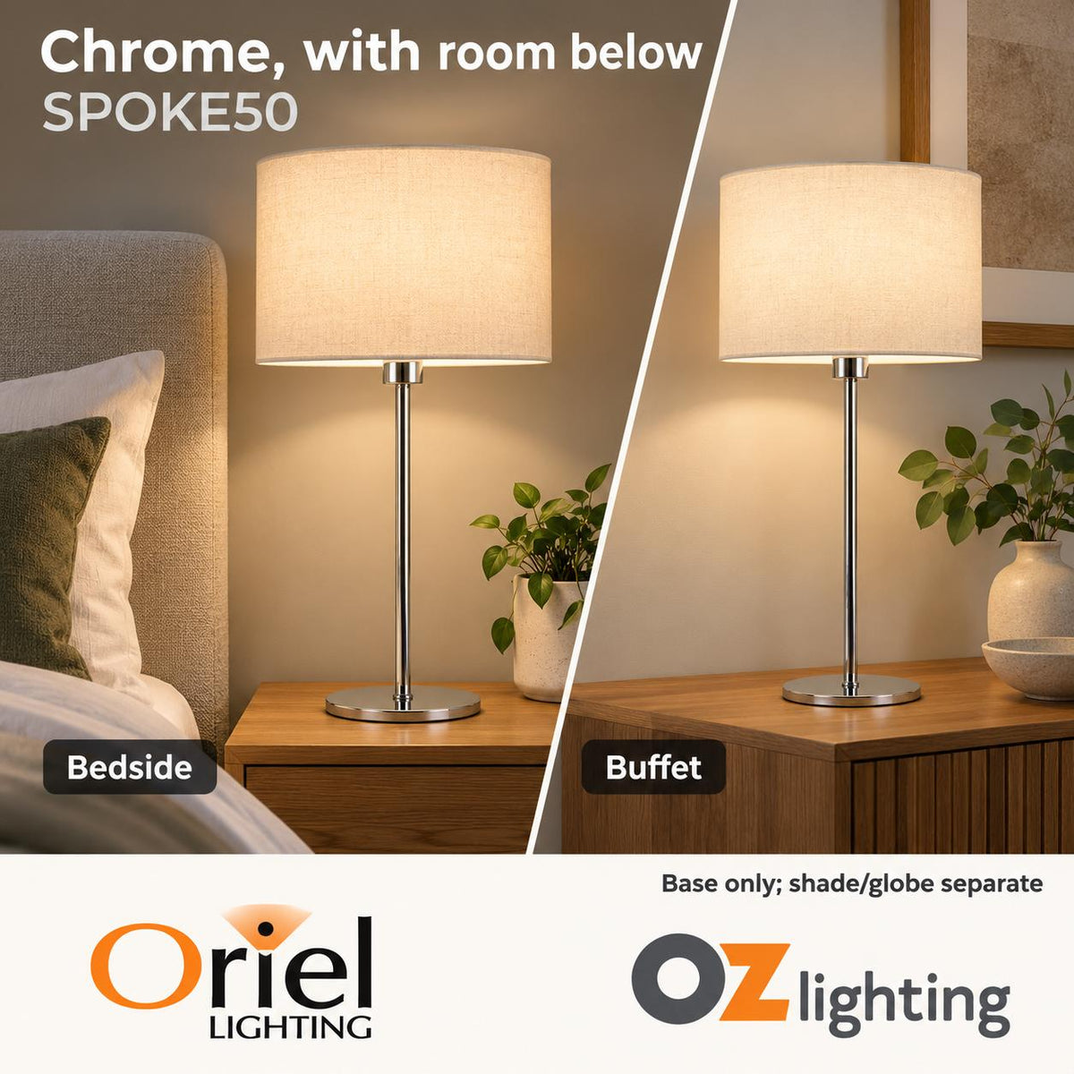 Oriel SPOKE.50 Table Lamp Base Only-Oriel Lighting-Ozlighting.com.au