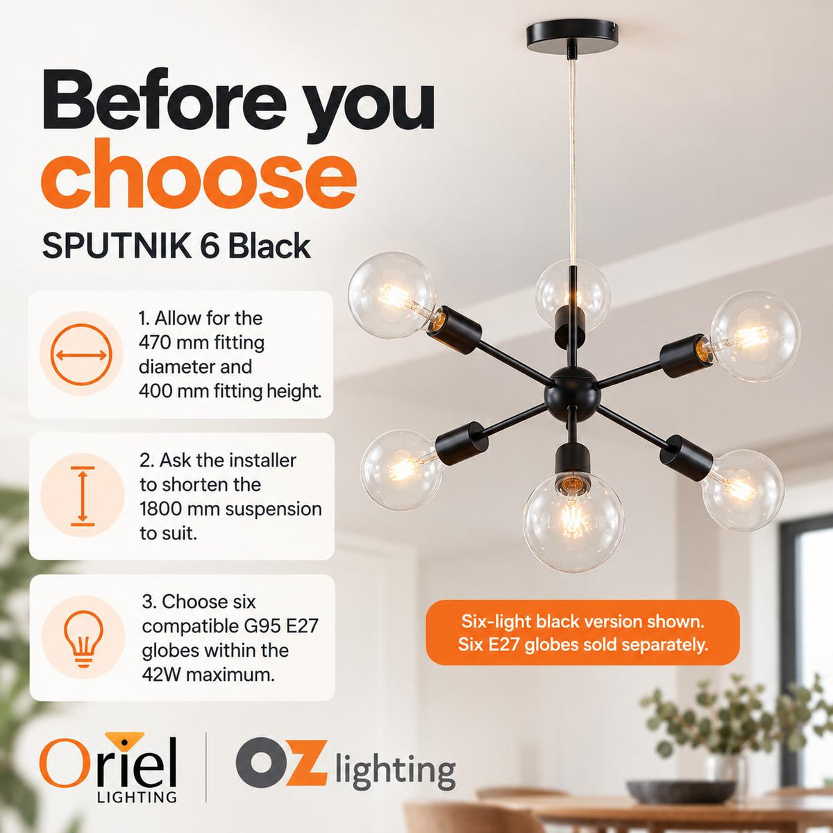 Oriel SPUTNIK Pendant - Groovy Satellite-Oriel Lighting-Ozlighting.com.au