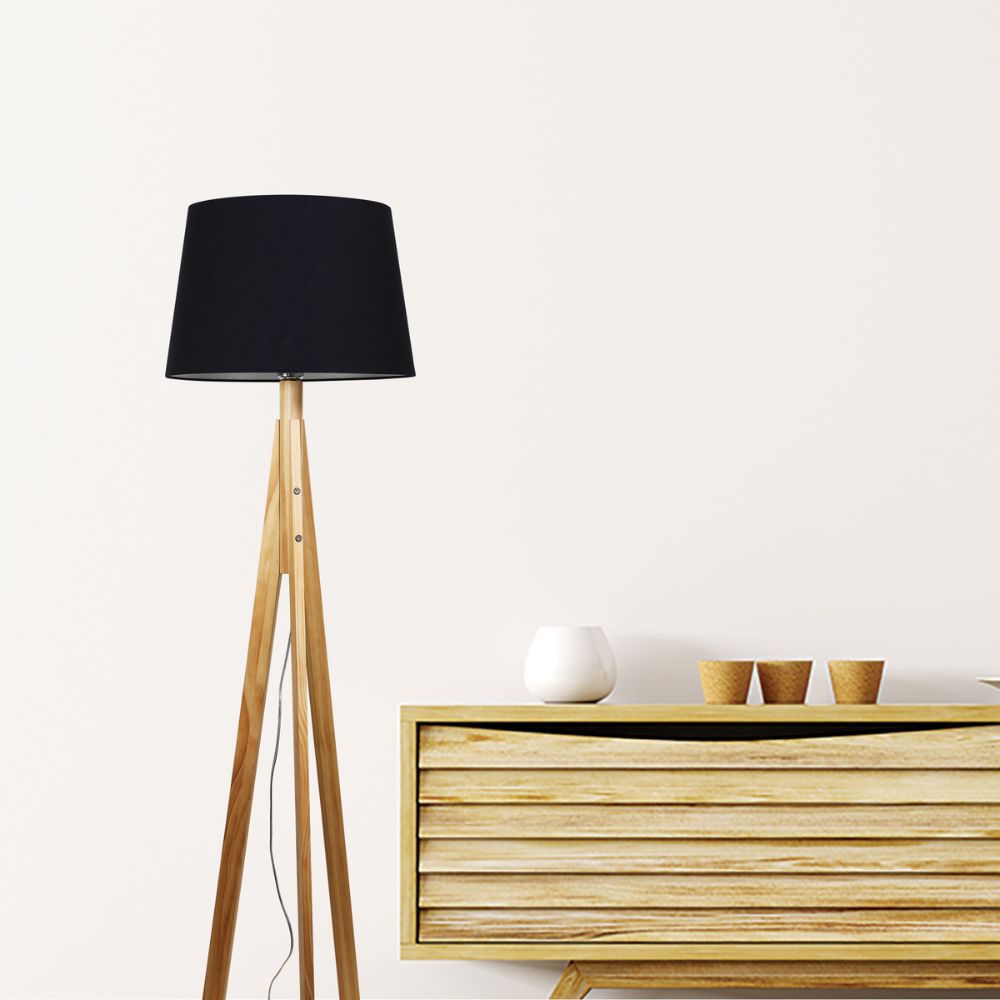Oriel STABB Tripod Floor Lamp with Shade-Oriel Lighting-Ozlighting.com.au