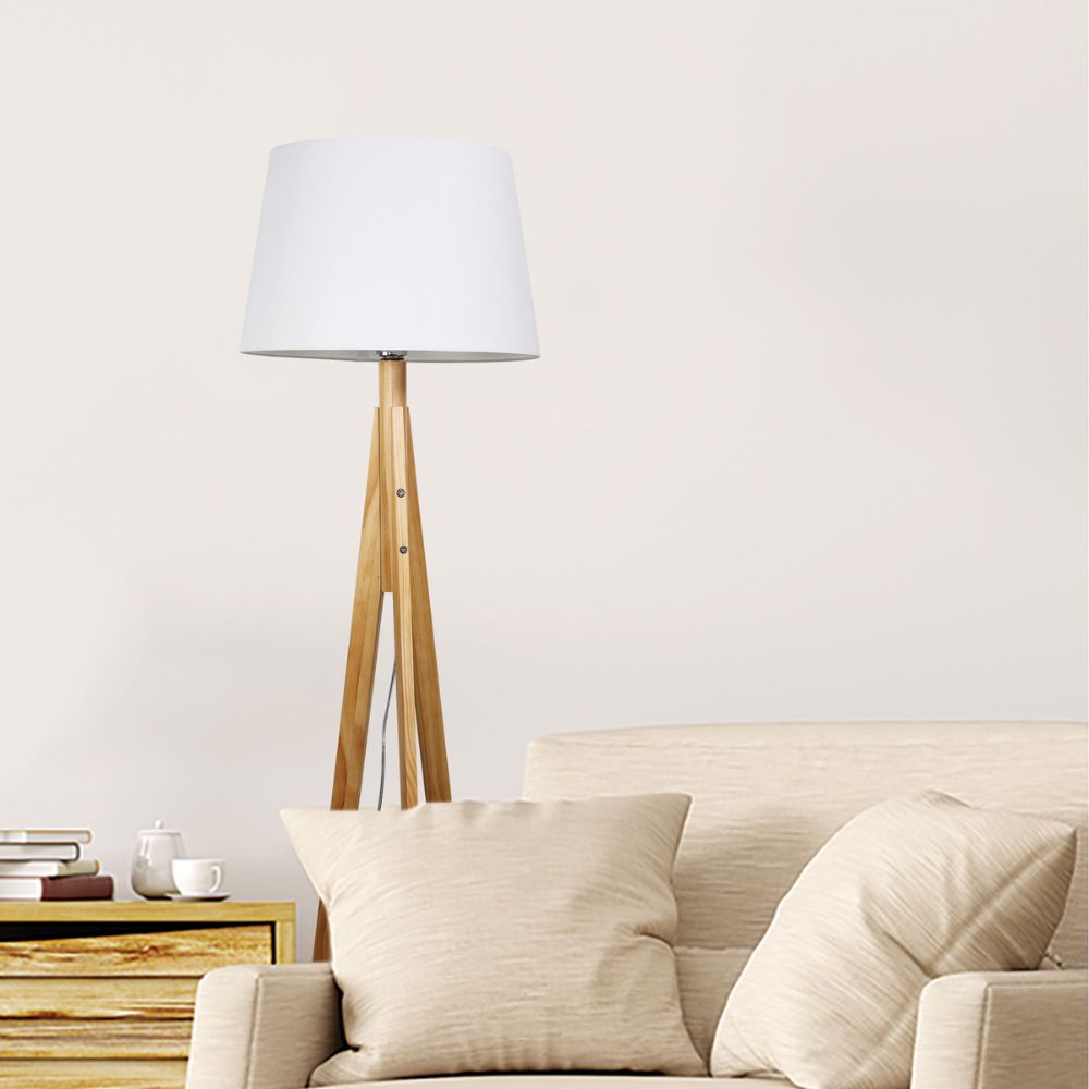 Oriel STABB Tripod Floor Lamp with Shade-Oriel Lighting-Ozlighting.com.au