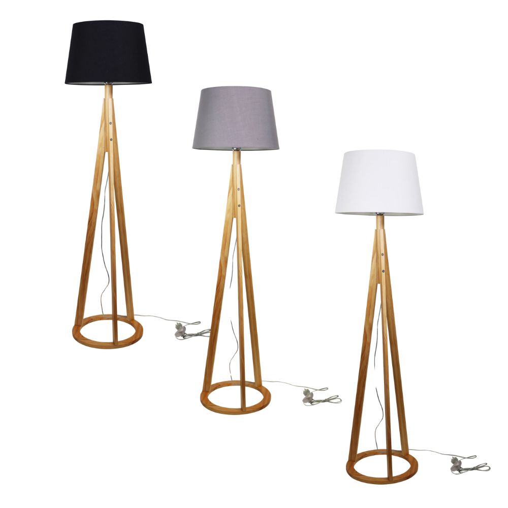 Oriel STABB Tripod Floor Lamp with Shade-Oriel Lighting-Ozlighting.com.au