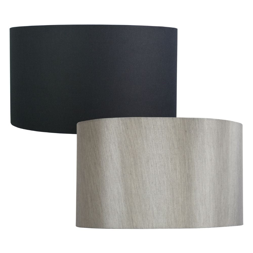 Oriel Shade - 50cm Drum Satin, Silver-Oriel Lighting-Ozlighting.com.au