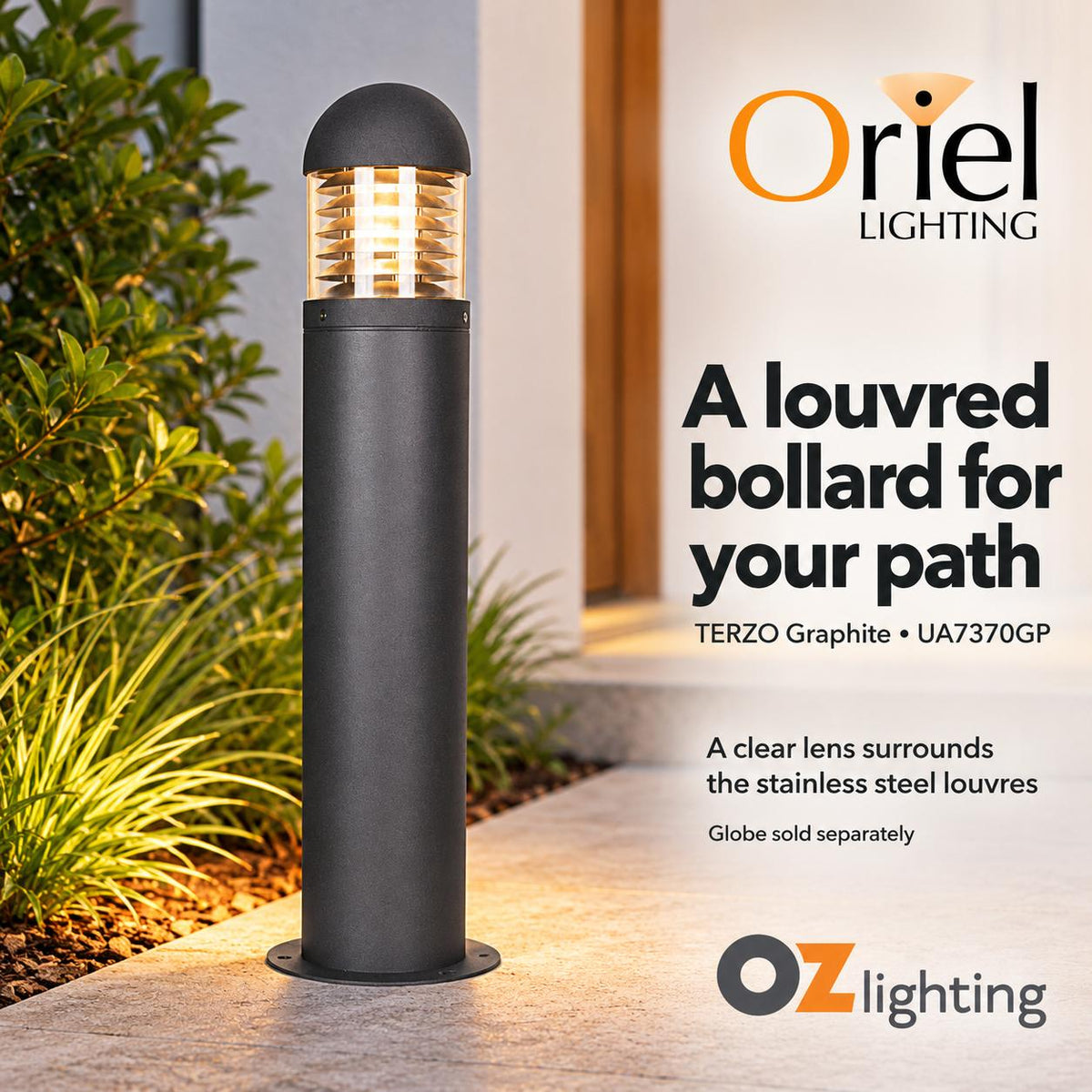 Oriel TERZO Outdoor Bollard Light - 650mm Garden, IP44-Oriel Lighting-Ozlighting.com.au