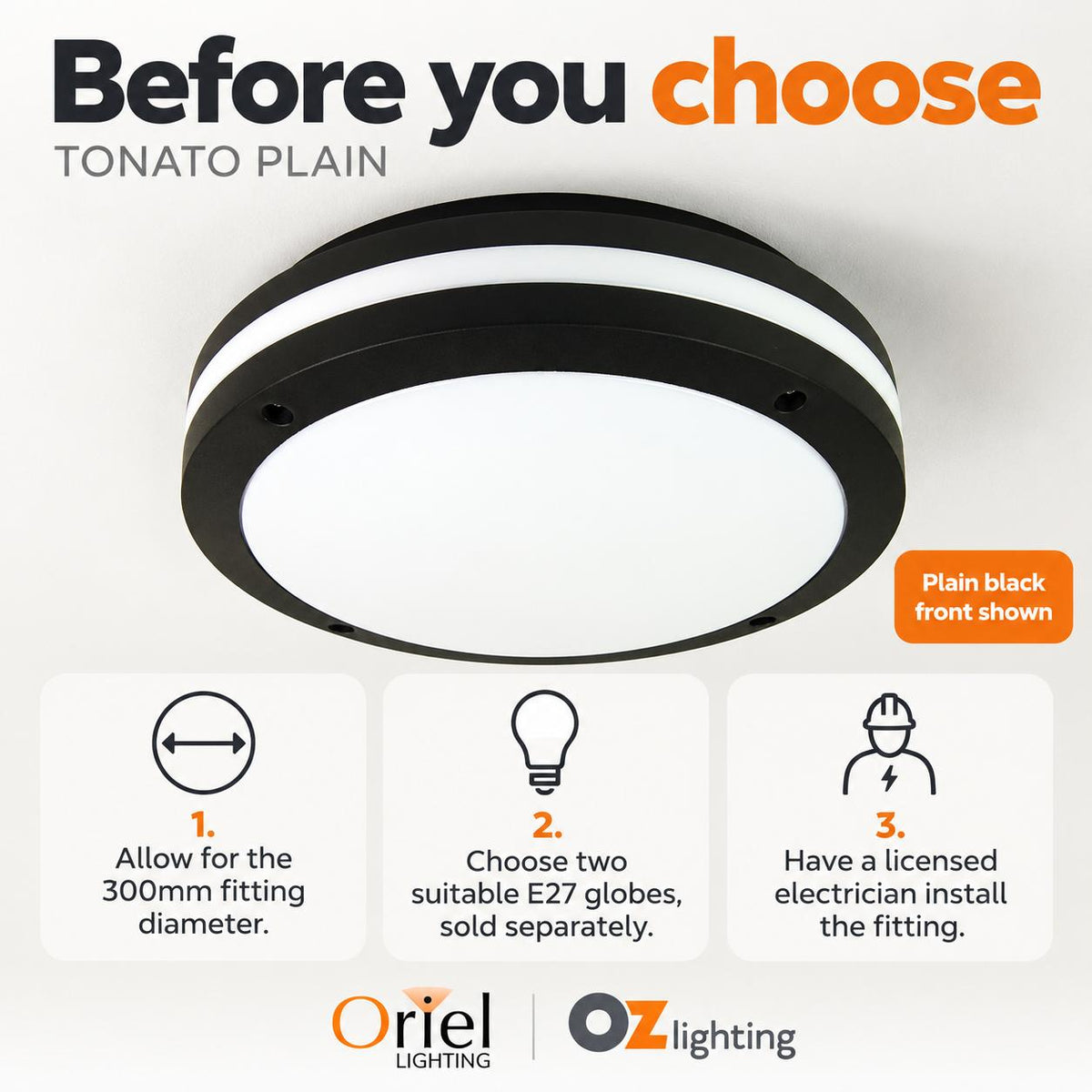 Oriel TONATO Outdoor Bunker Light - Bulkhead, IP54-Oriel Lighting-Ozlighting.com.au