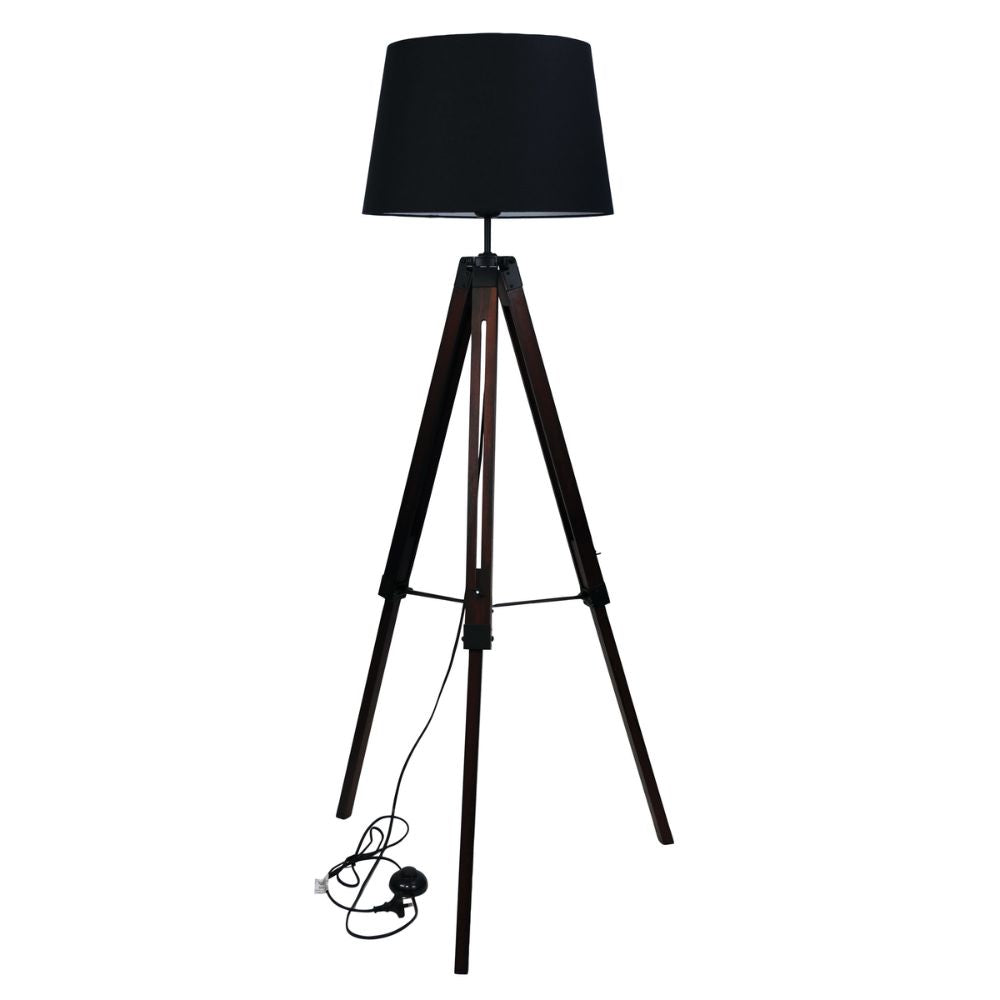 Oriel TREVI - 25W Tripod Wooden Floor Lamp-Oriel Lighting-Ozlighting.com.au