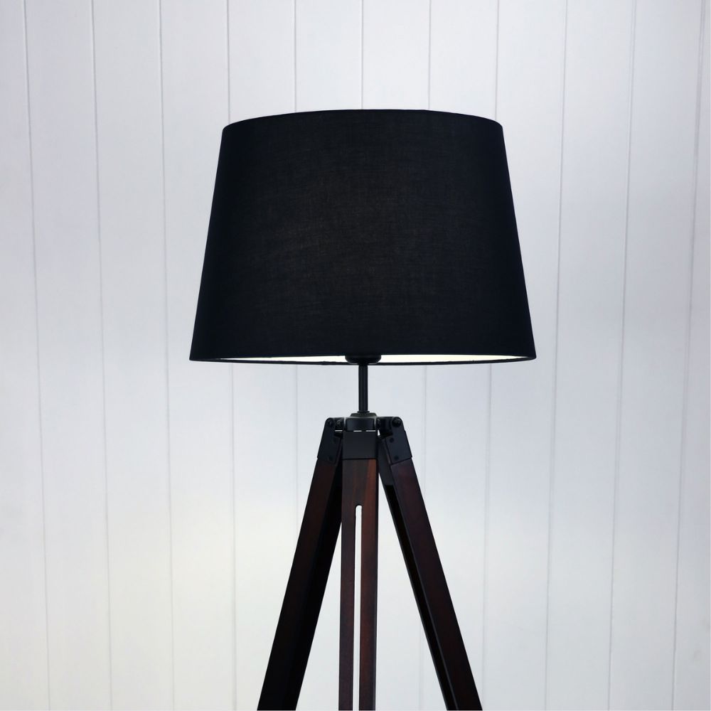 Oriel TREVI - 25W Tripod Wooden Floor Lamp-Oriel Lighting-Ozlighting.com.au