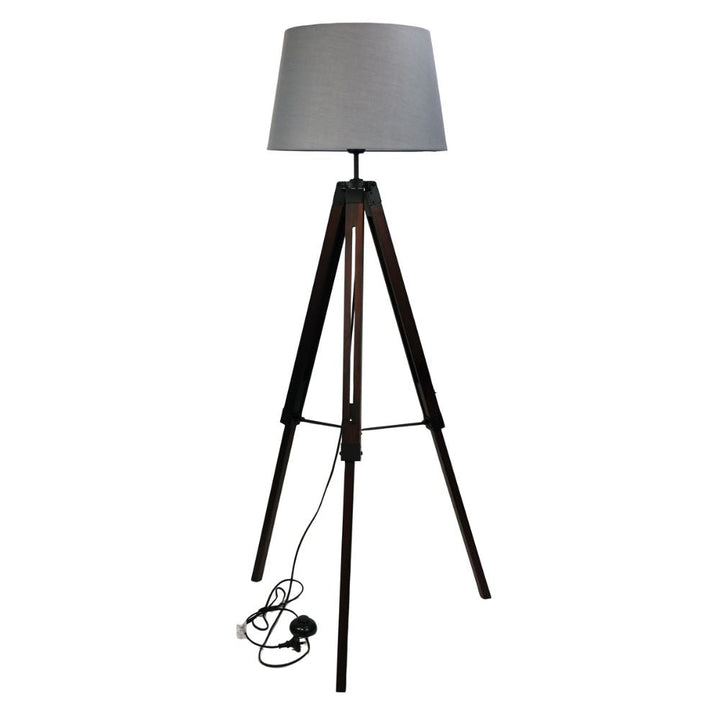 Oriel TREVI - 25W Tripod Wooden Floor Lamp-Oriel Lighting-Ozlighting.com.au