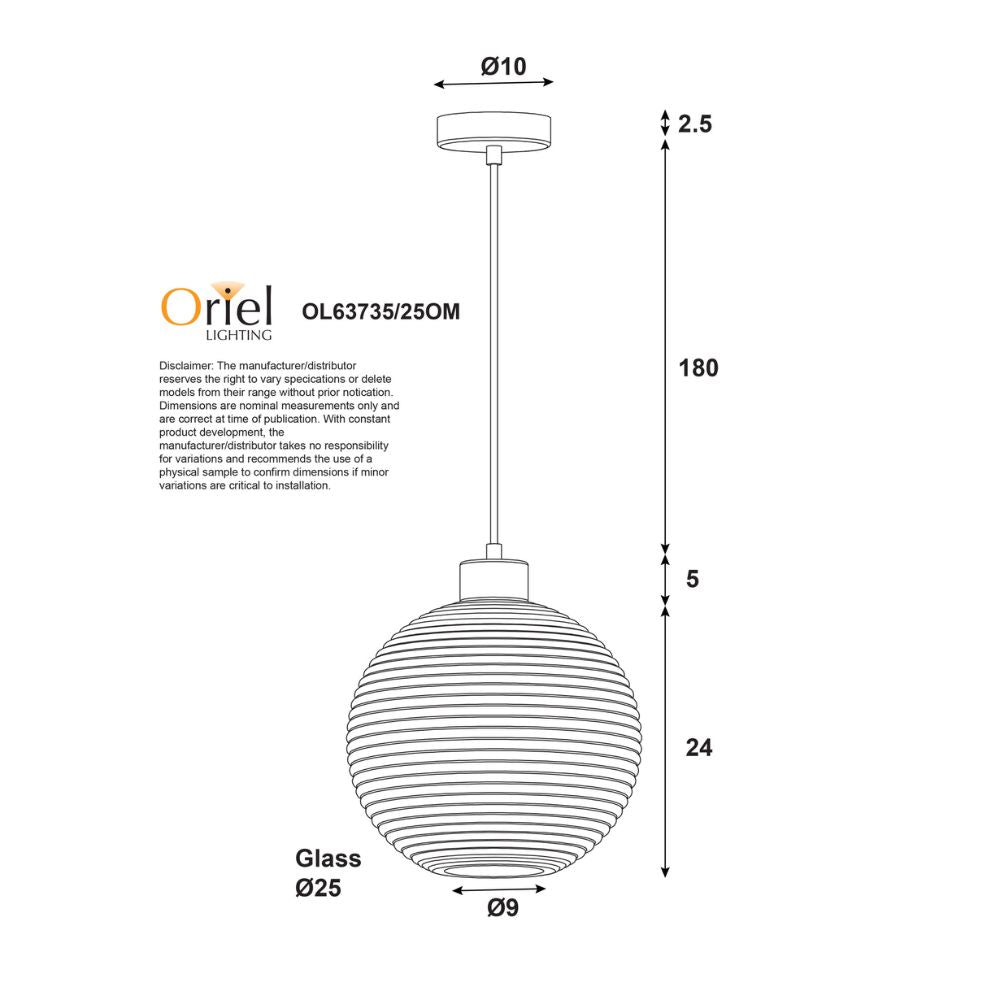 Oriel TWILLO Pendant - 1 Light-Oriel Lighting-Ozlighting.com.au