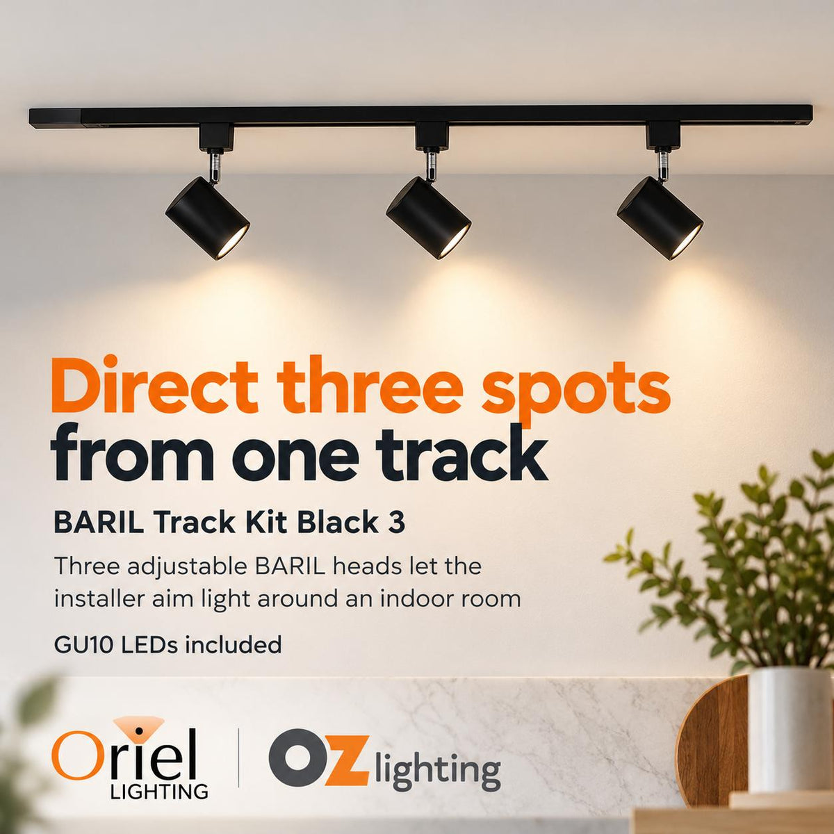 Oriel Track Kit - 2/3 Light-Oriel Lighting-Ozlighting.com.au