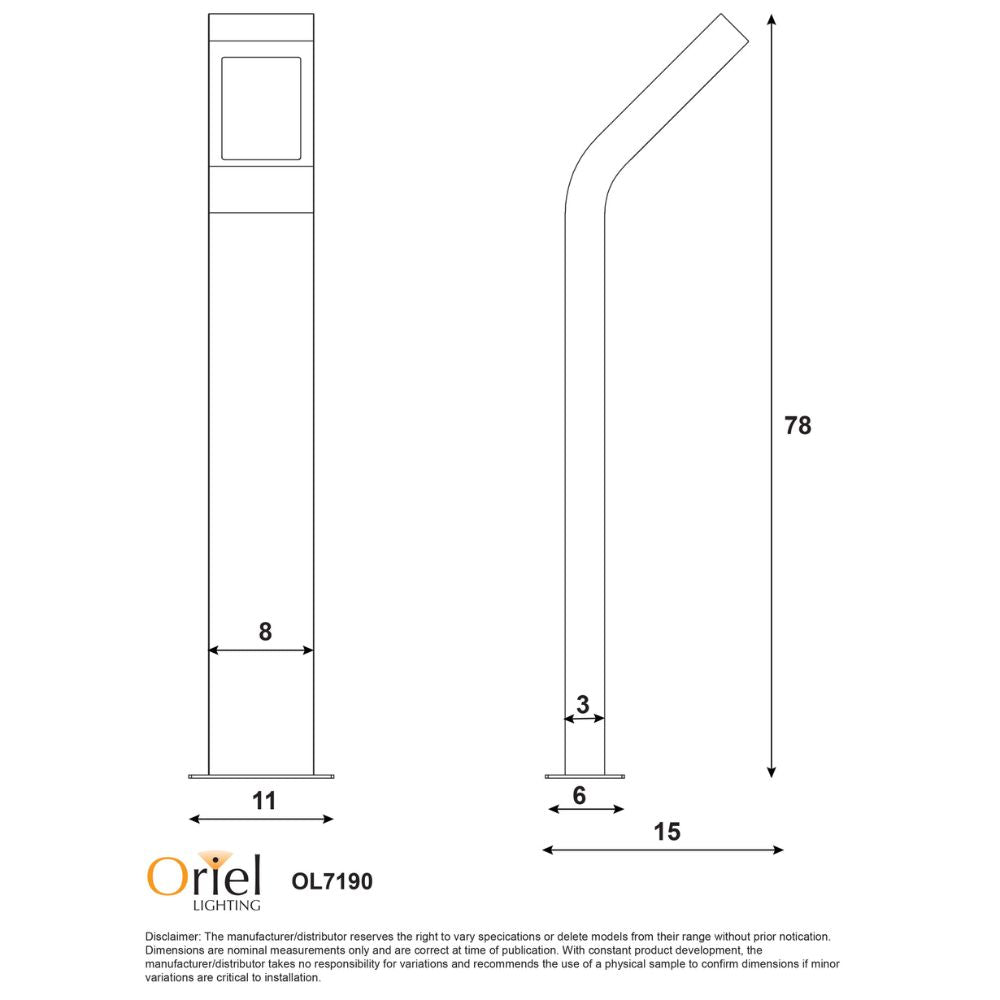 Oriel VANGUARD LED Bollard Light - 10W-Oriel Lighting-Ozlighting.com.au