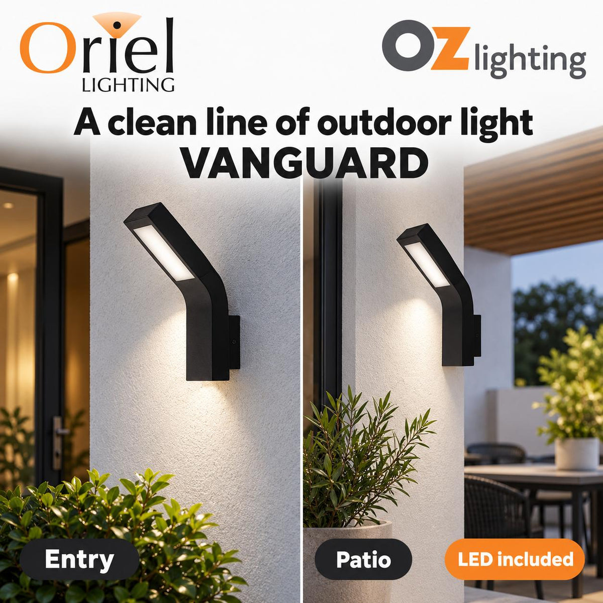 Oriel VANGUARD Outdoor LED Wall Light - 10W-Oriel Lighting-Ozlighting.com.au