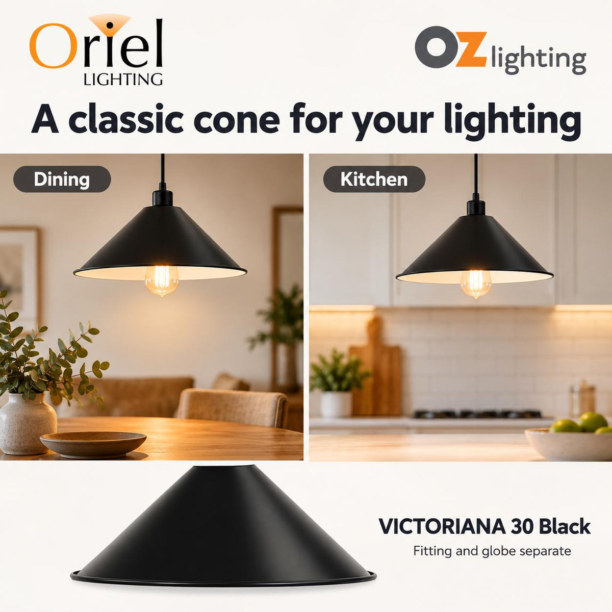 Oriel VICTORIANA Shade Only - 30cm Traditional Metal-Oriel Lighting-Ozlighting.com.au