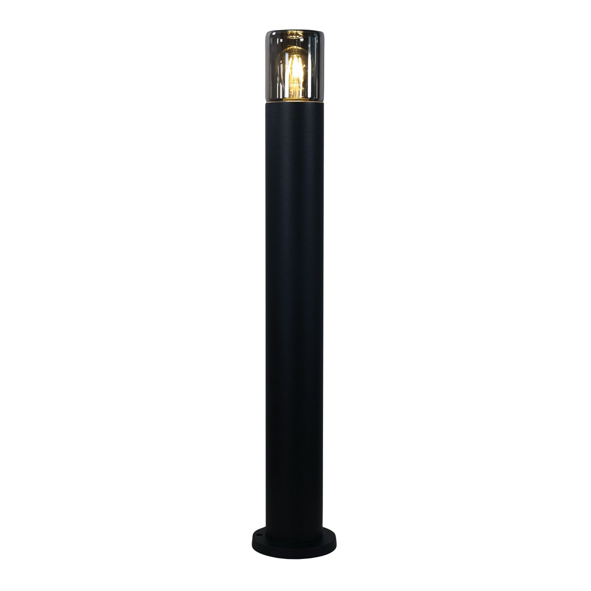 Oriel WANAKA Bollard Light Aluminium Smoke Glass-Oriel Lighting-Ozlighting.com.au