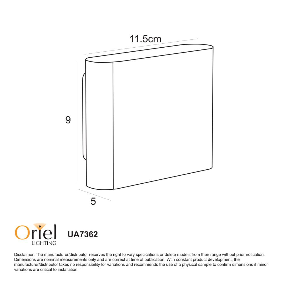 Oriel WASH LED Wall Light - 2x3W Up/Down-Oriel Lighting-Ozlighting.com.au