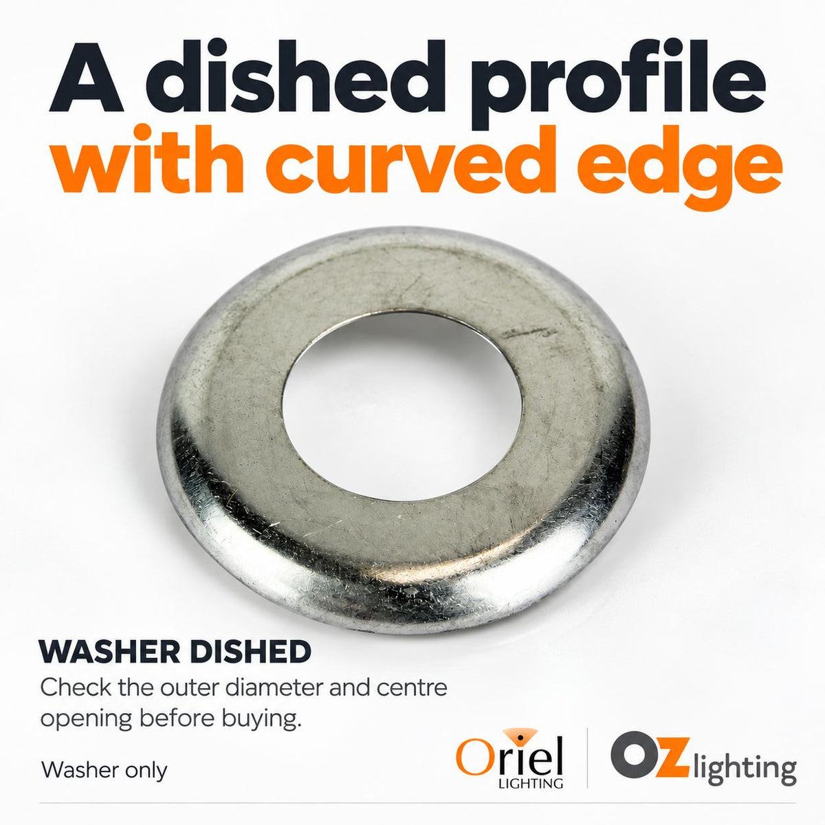 Oriel WASHER Washer - Dished Aluminium-Oriel Lighting-Ozlighting.com.au