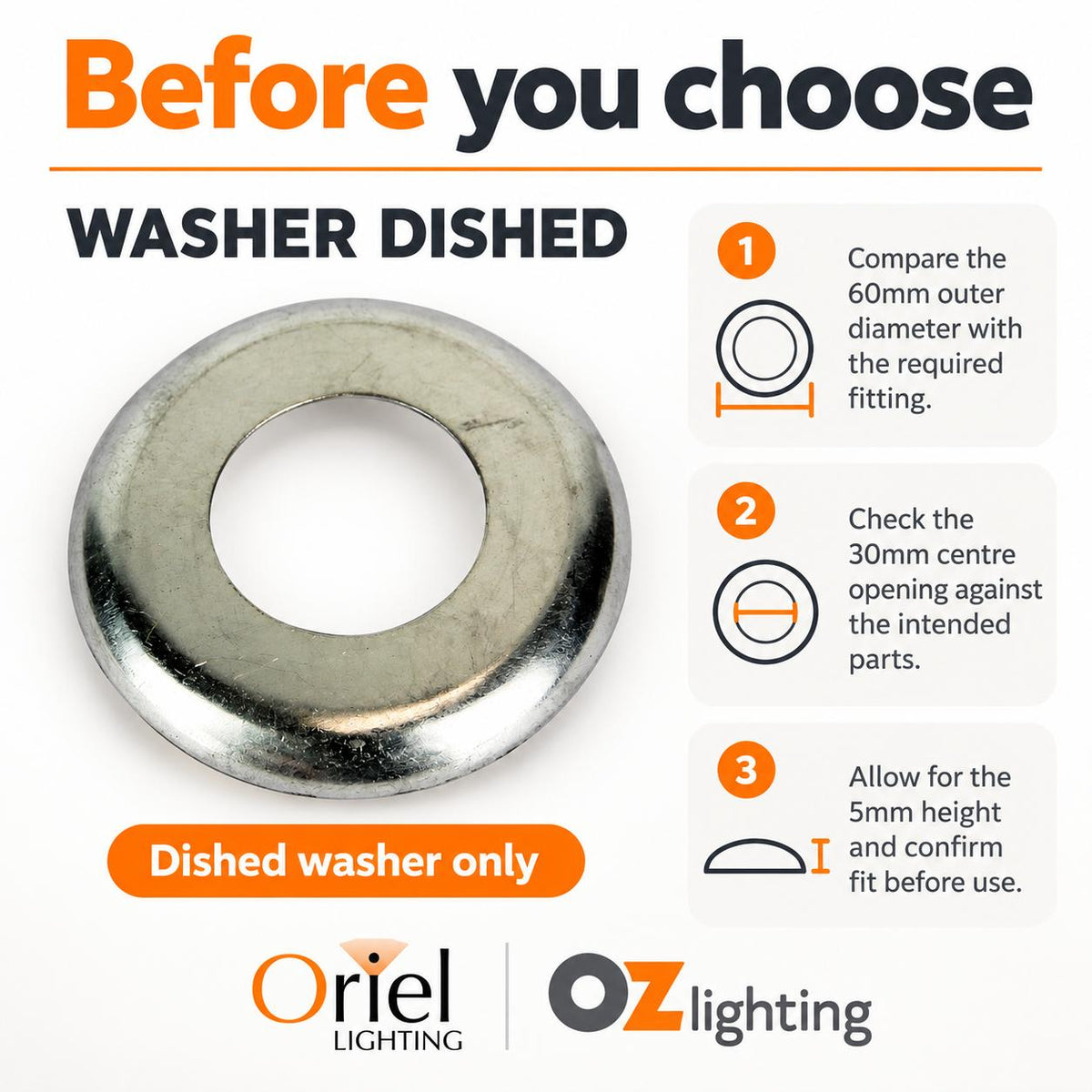 Oriel WASHER Washer - Dished Aluminium-Oriel Lighting-Ozlighting.com.au