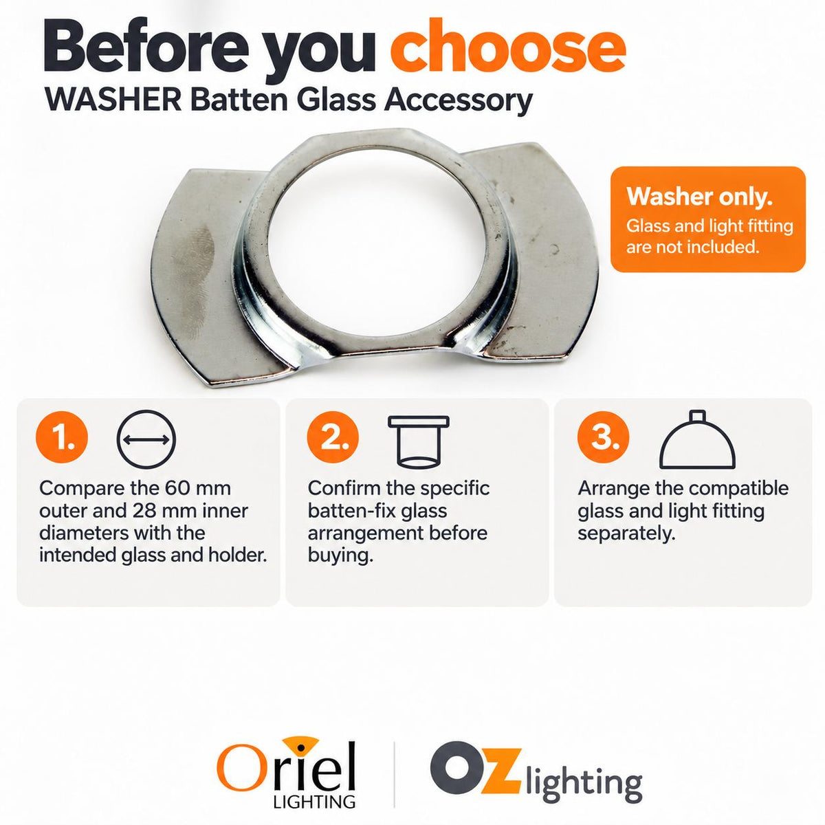 Oriel WASHER Washer - Stepped Steel-Oriel Lighting-Ozlighting.com.au